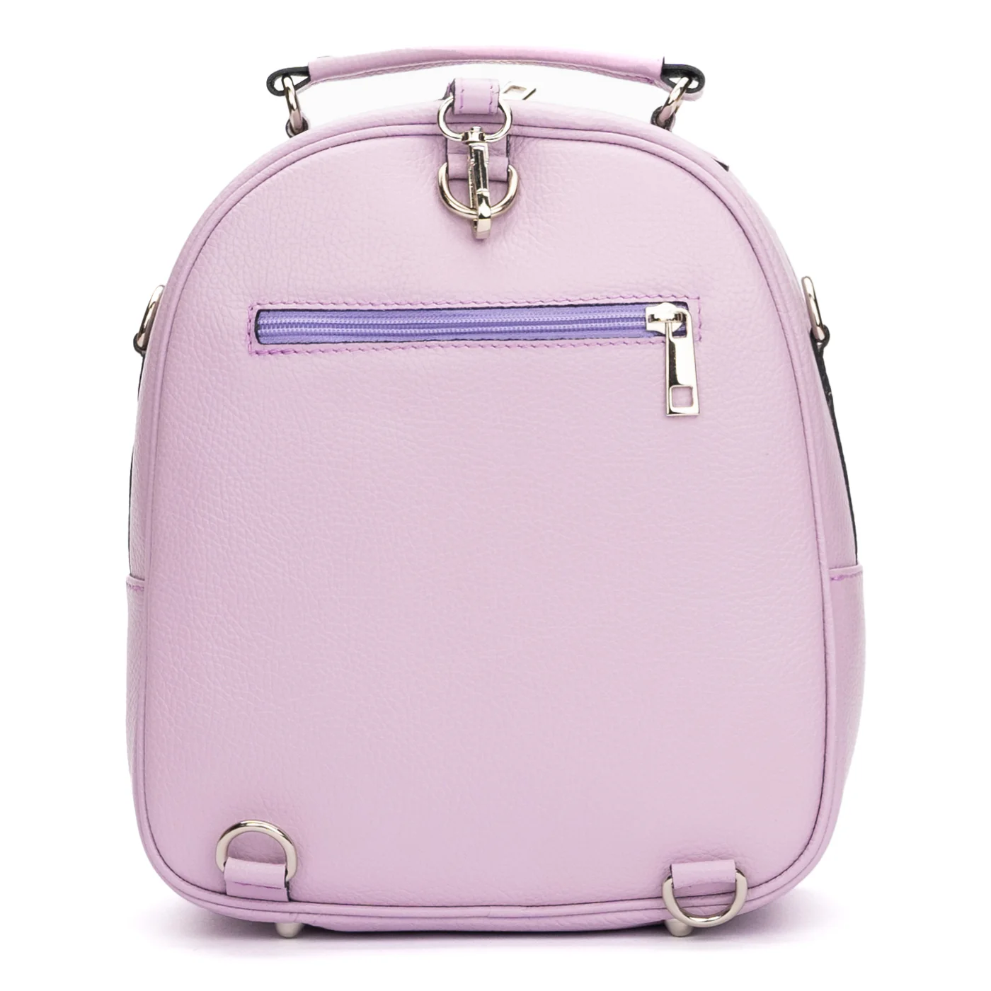 Rucsac dama convertibil in geanta din piele naturala mov 11025 - Image 3