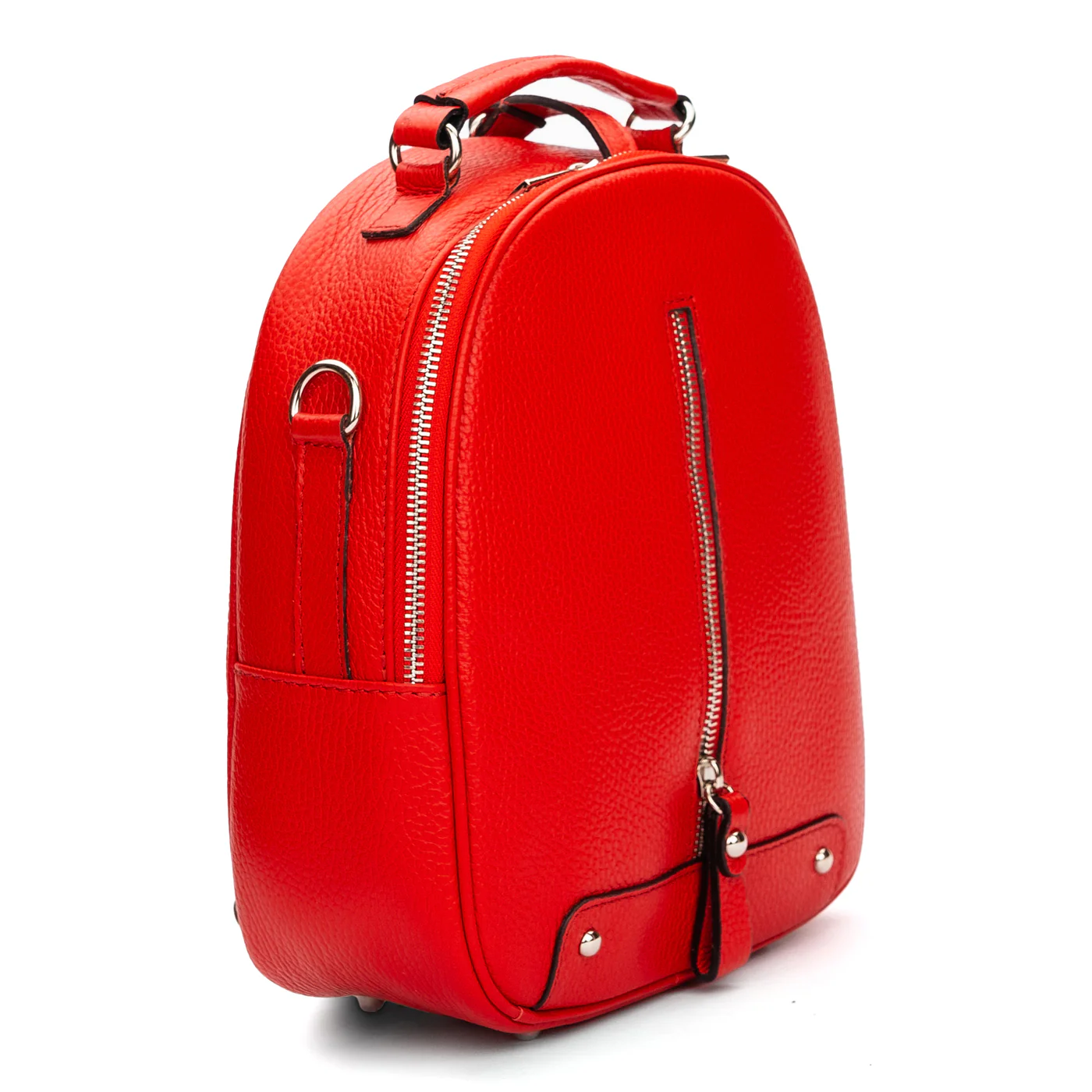 Rucsac dama convertibil in geanta din piele naturala rosie 11026 - Image 2