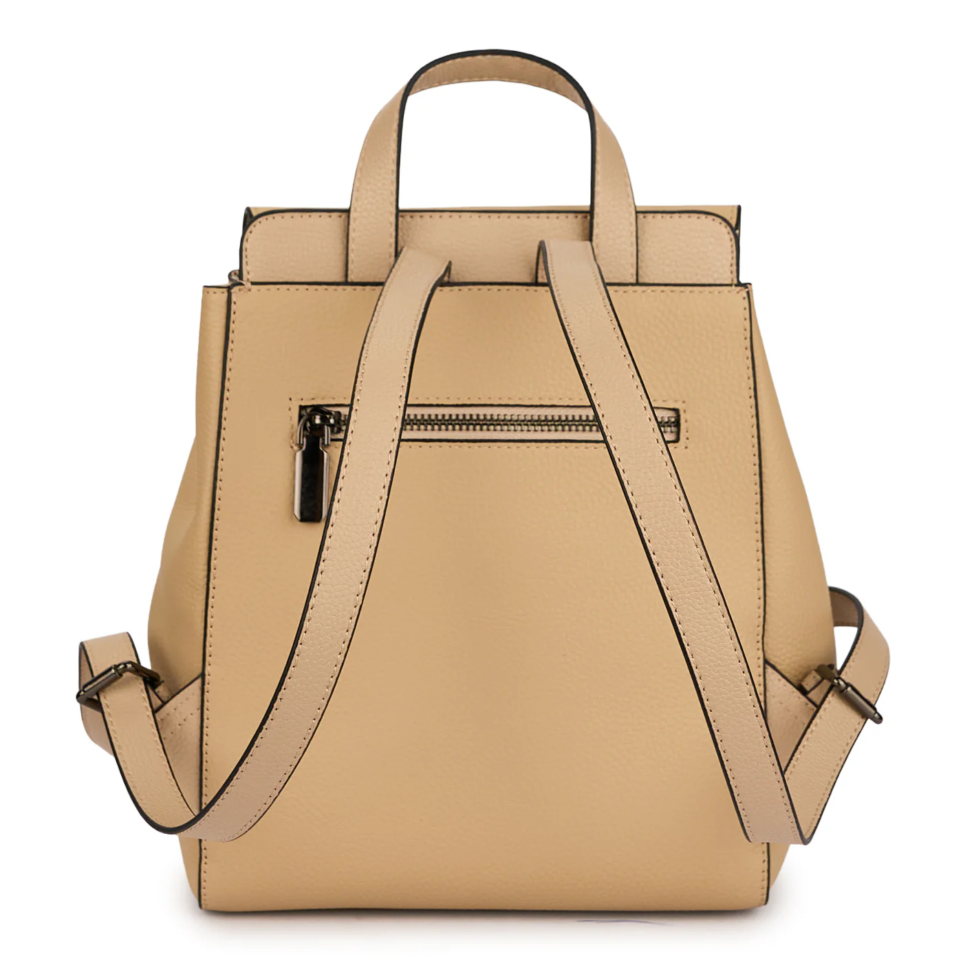 Rucsac din piele naturala bej 21458 - Image 3