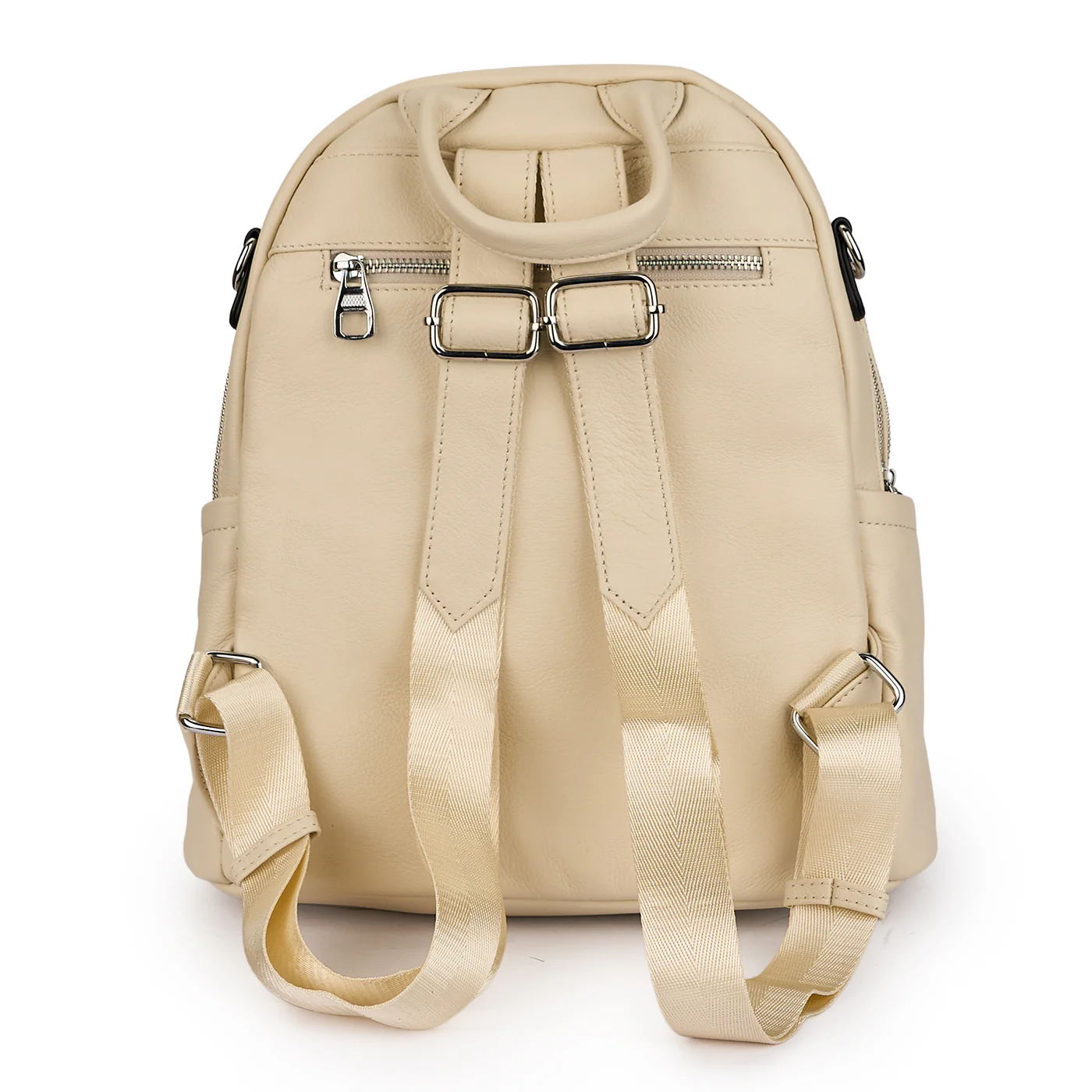 Rucsac din piele naturala crem 21275 - Image 3