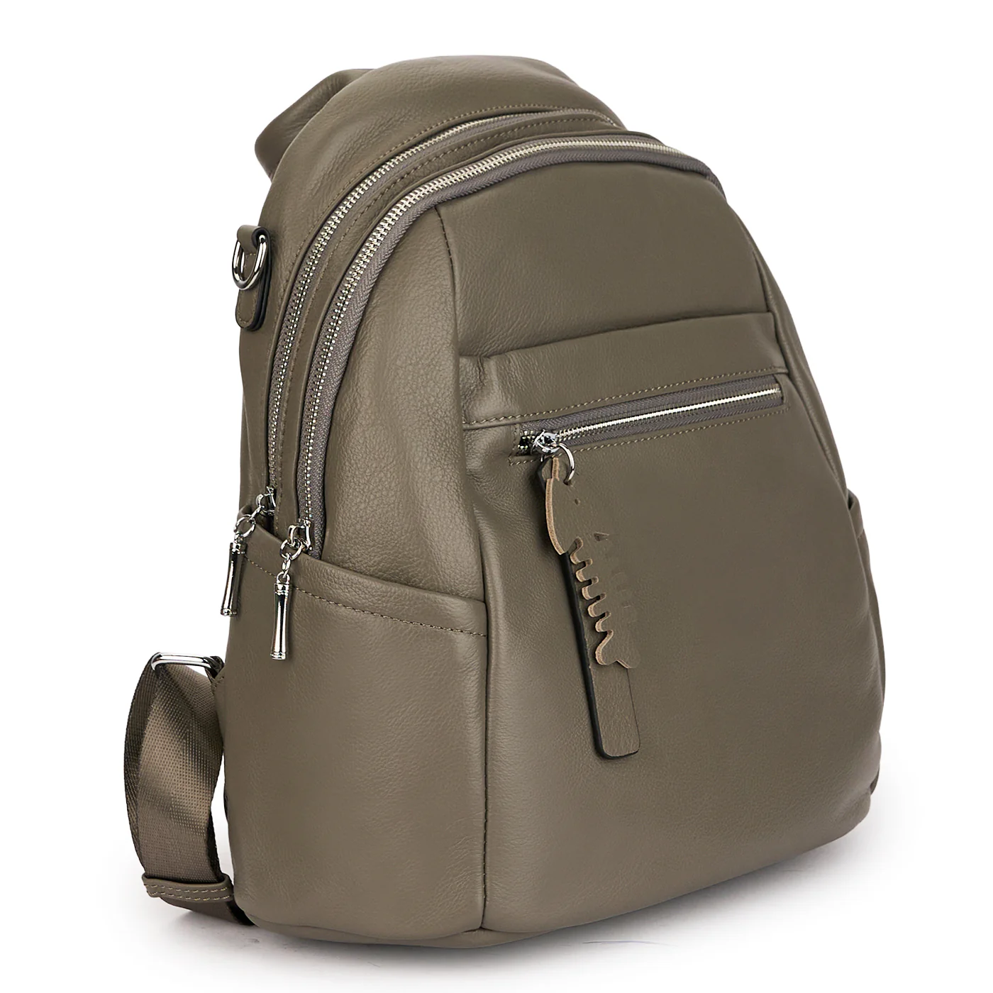 Rucsac din piele naturala gri 21329 - Image 2