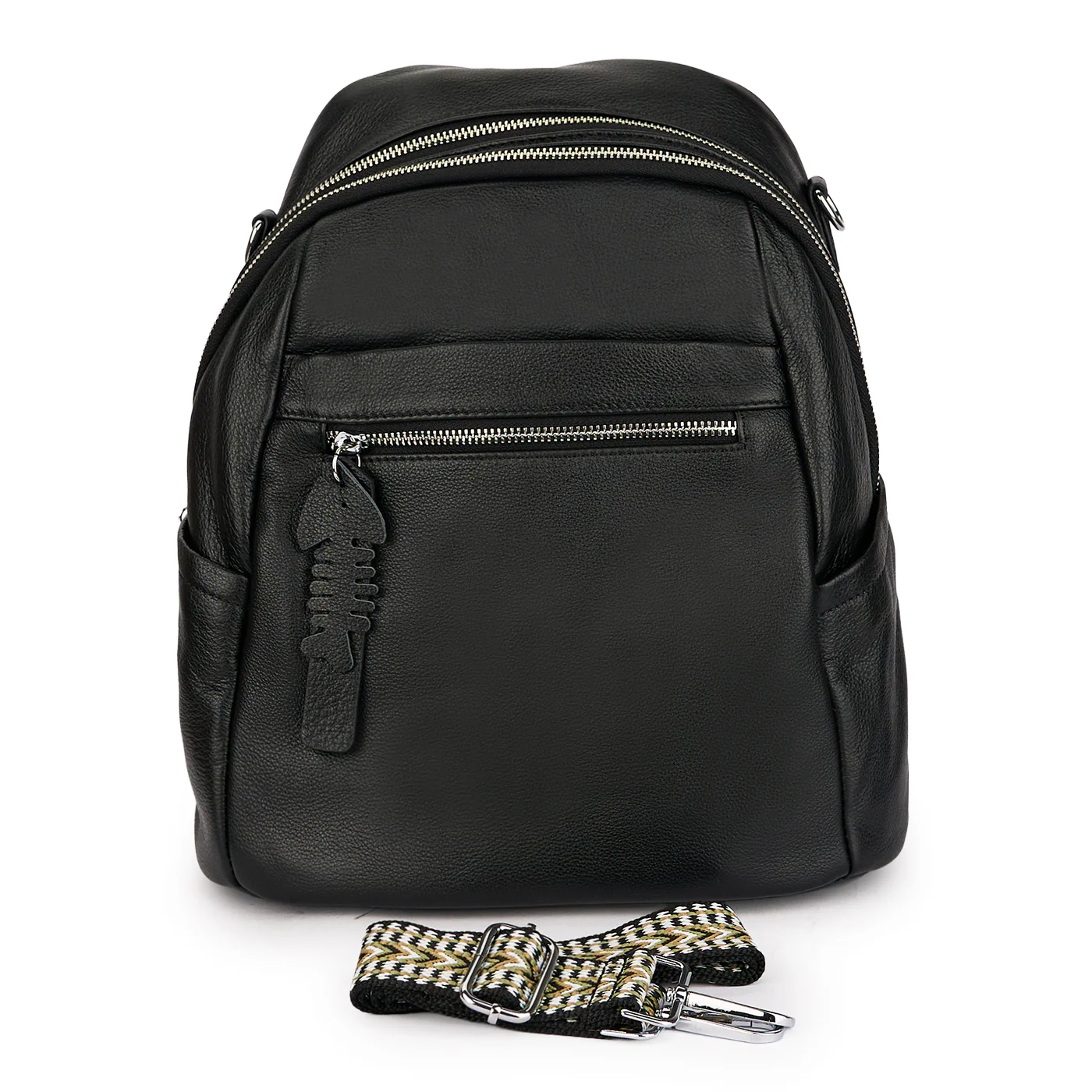 Rucsac din piele naturala neagra 21277