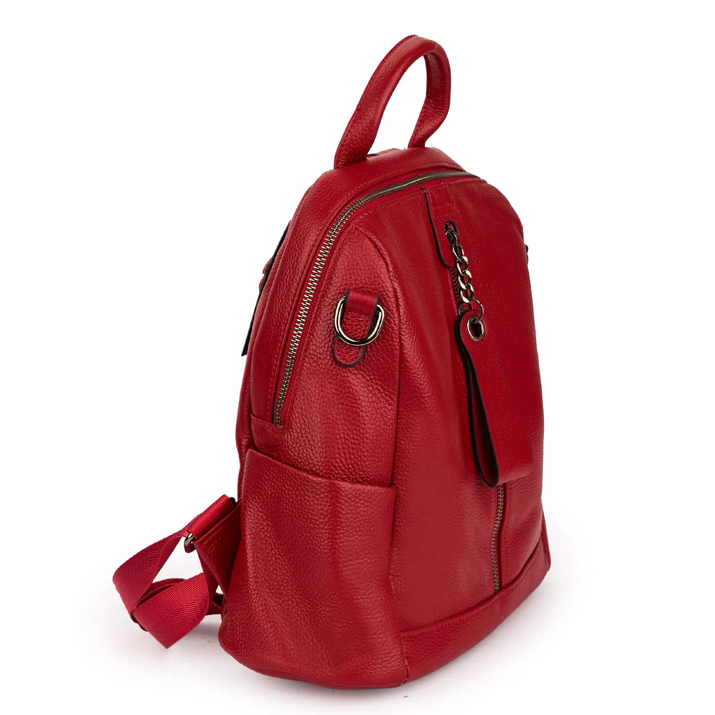 Rucsac din piele naturala rosie 21344 - Image 2