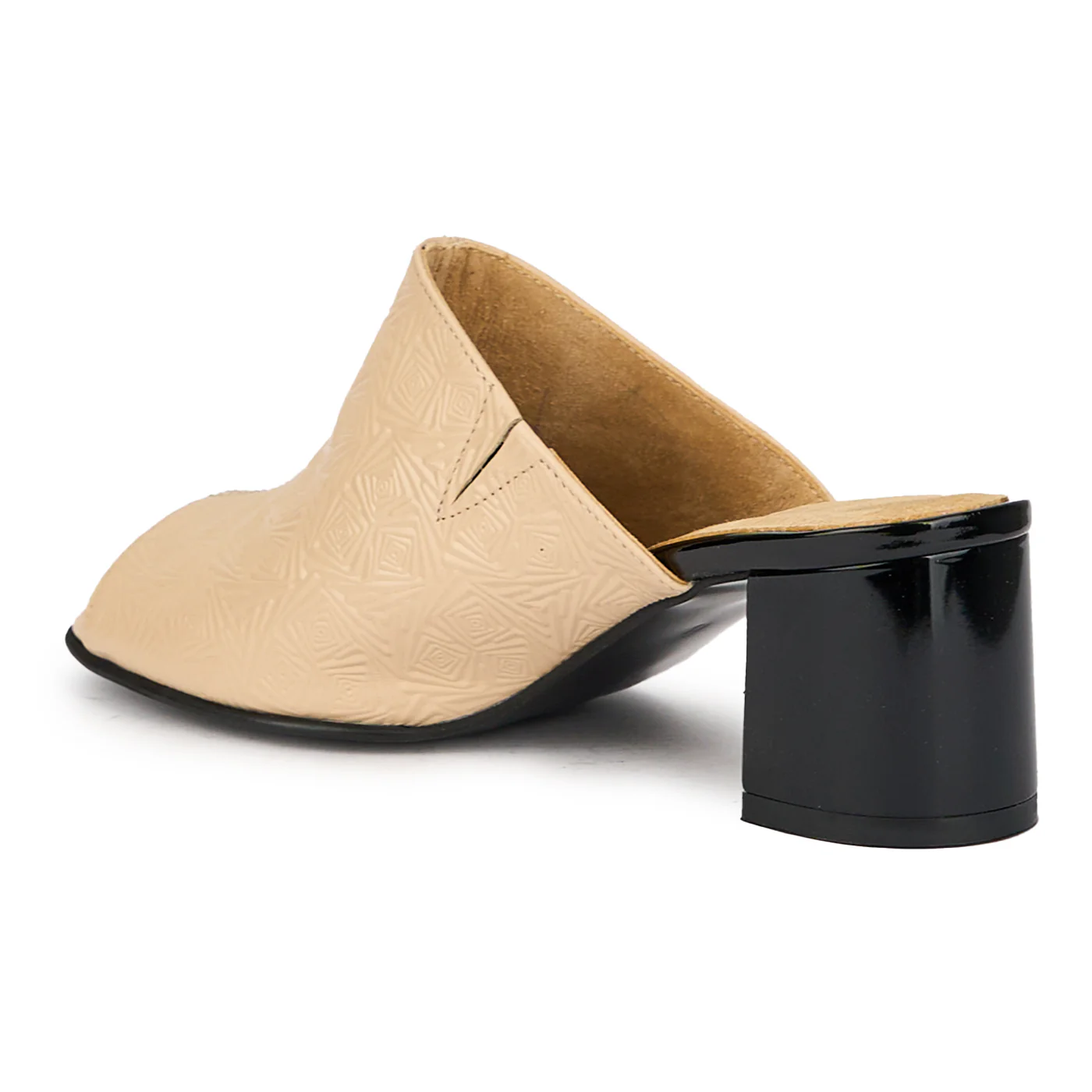 Saboti dama din piele naturala bej cu toc 5.5 cm 15852 - Image 2