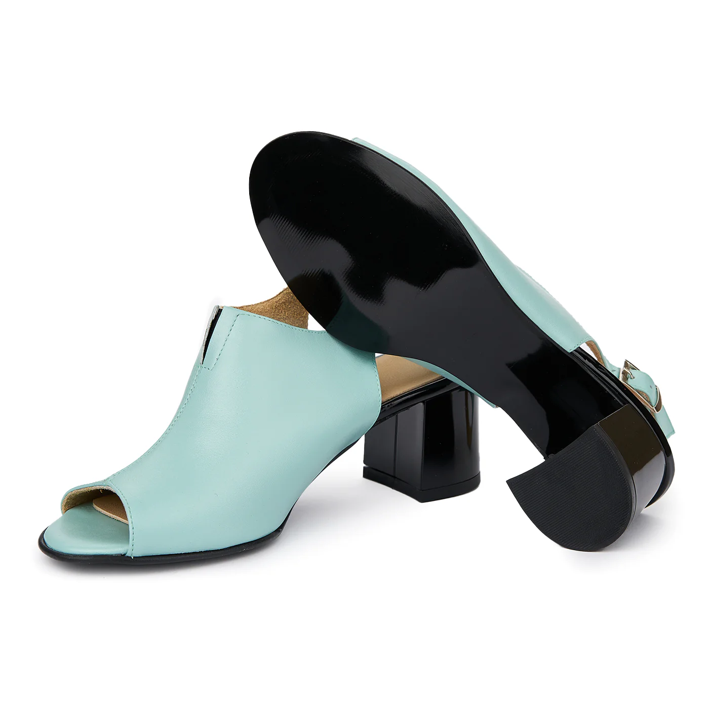 Sandale dama din piele naturala blue 5569 - Image 3