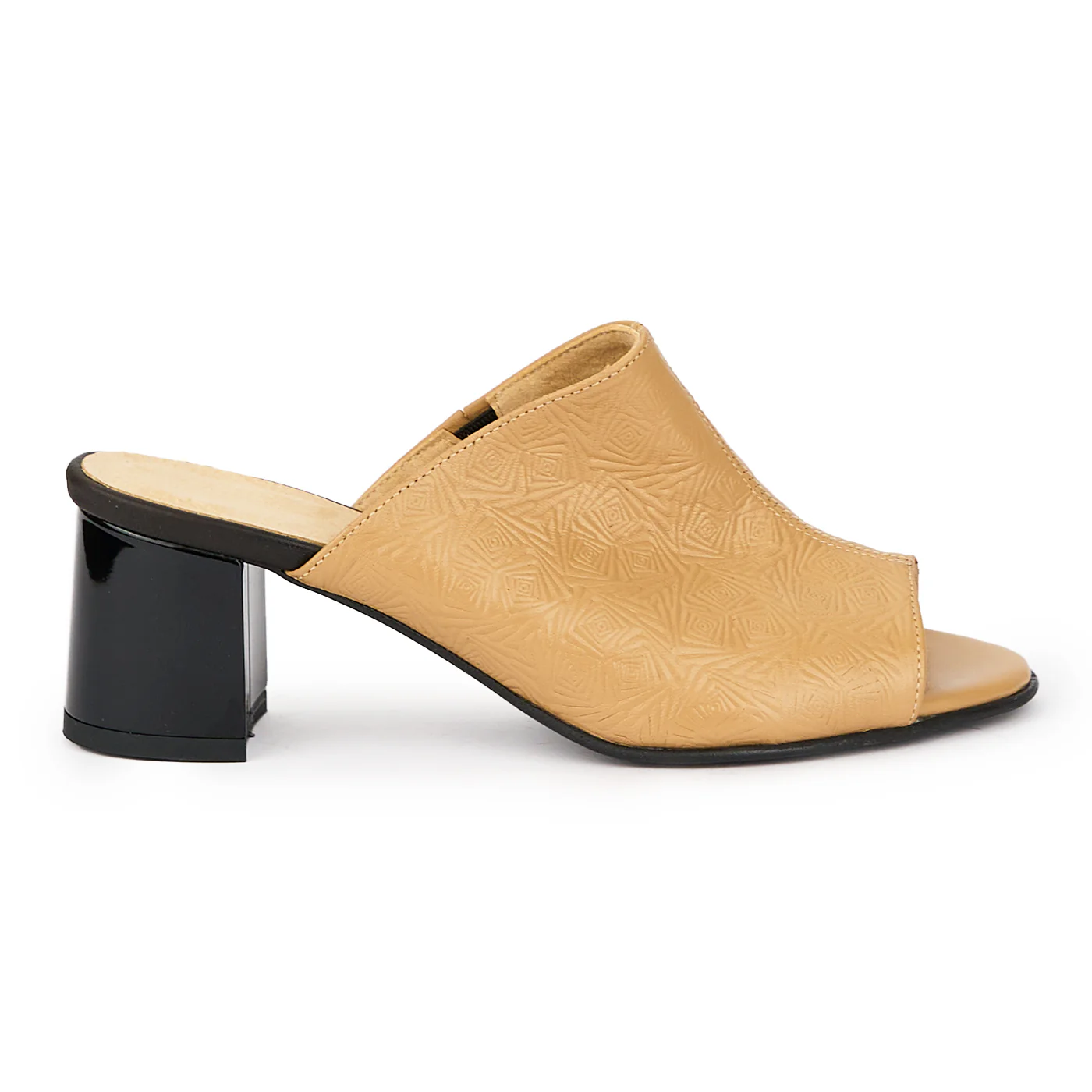 Saboti dama din piele naturala maro cu toc 6 cm 15494