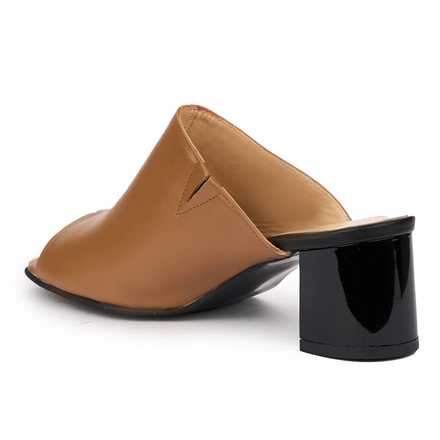 Saboti dama din piele naturala maro cu toc de 5.5 cm 14356 - Image 2