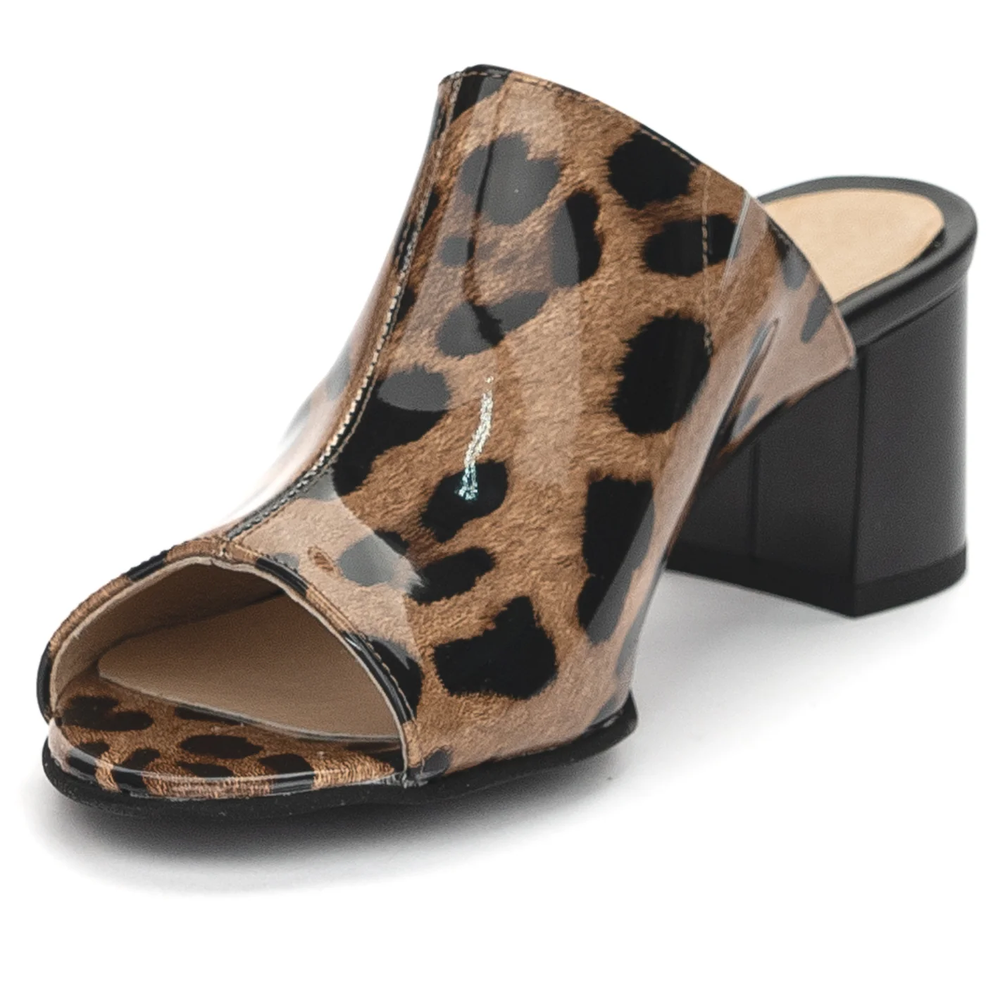 Saboti dama din piele naturala multicolor cu toc 5.5 cm 13857 - Image 3