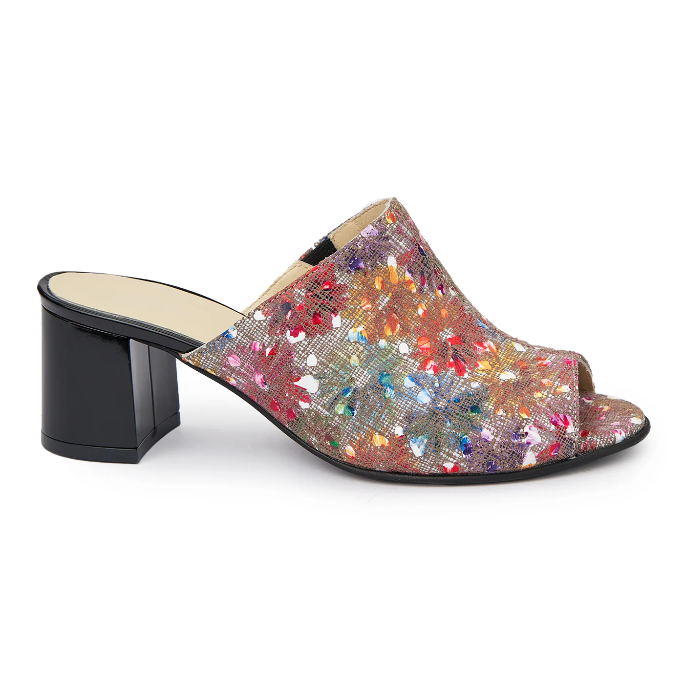 Saboti dama din piele naturala multicolora 5780