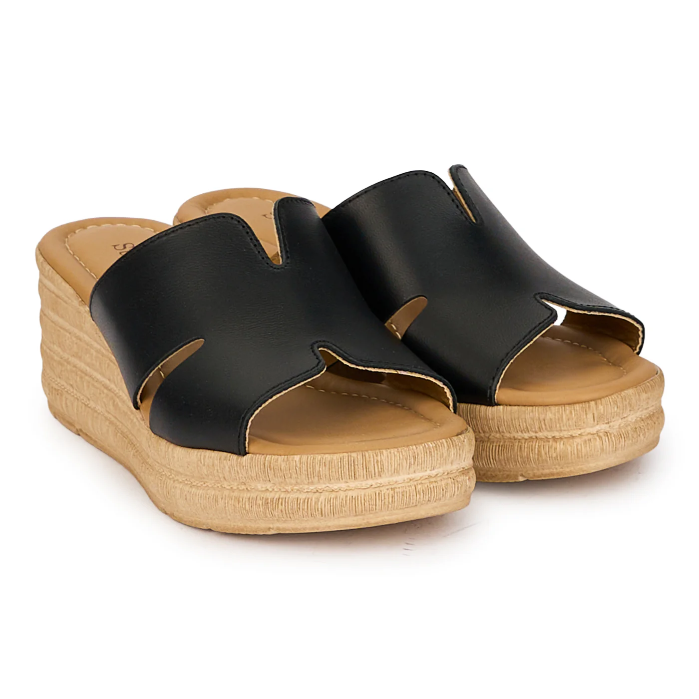 Saboti dama din piele naturala neagra cu platforma 6.5 cm 18354 - Image 4