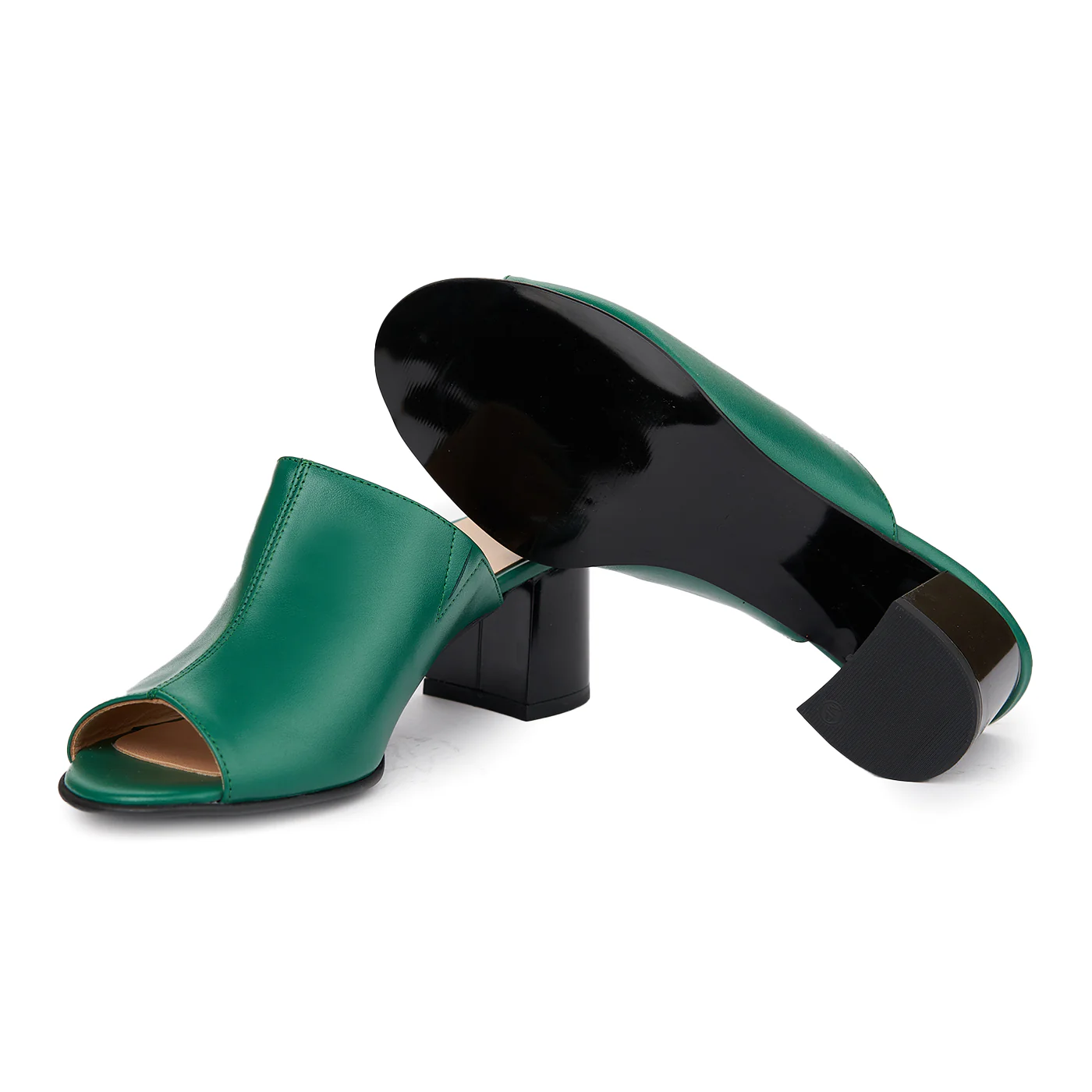 Saboti dama din piele naturala verde 5507 - Image 3