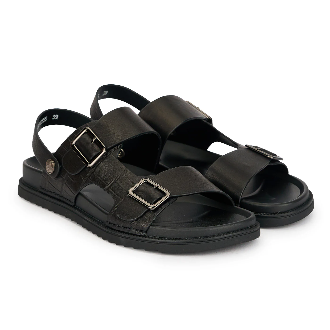 Sandale barbati din piele naturala neagra 20177 - Image 5