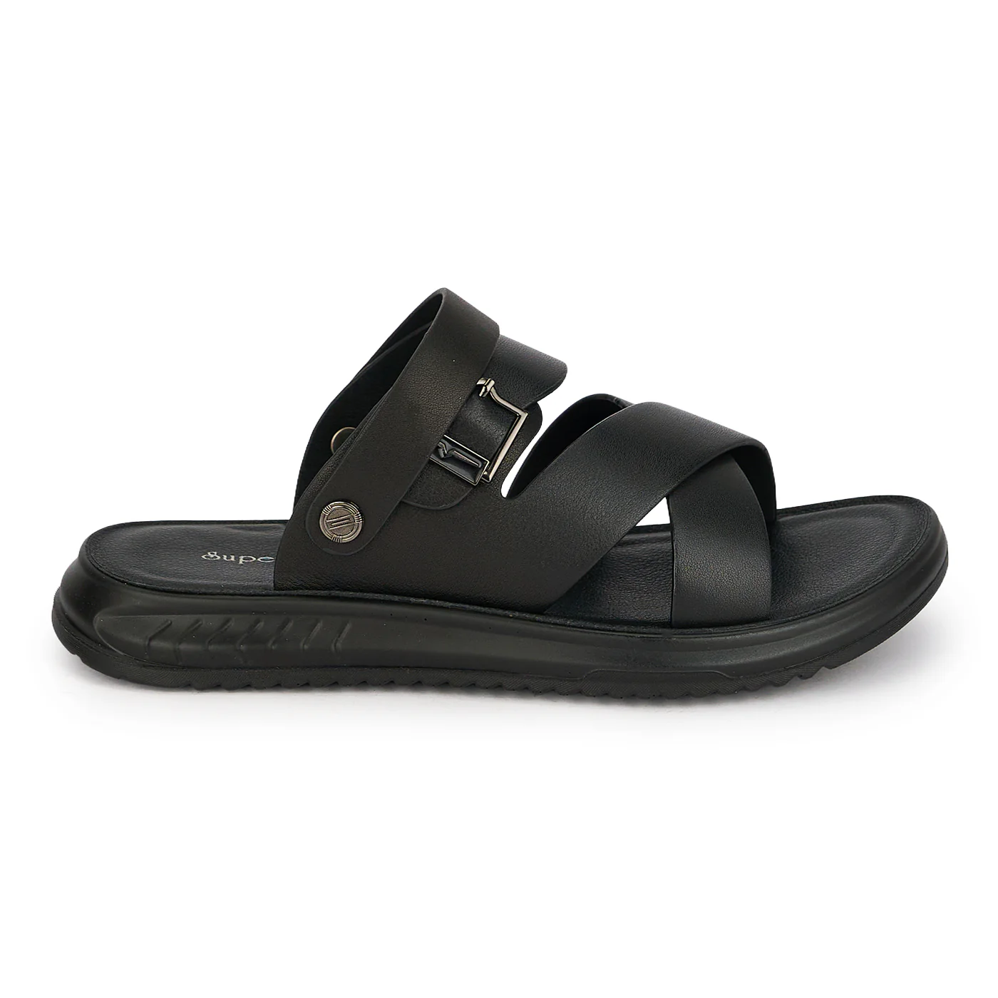 Sandale barbati din piele naturala neagra 20179 - Image 2