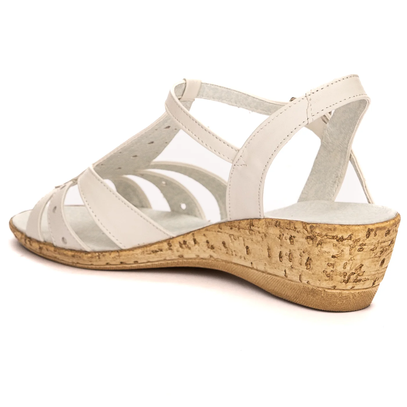 Sandale dama clasice din piele naturala alba  13522 - Image 2