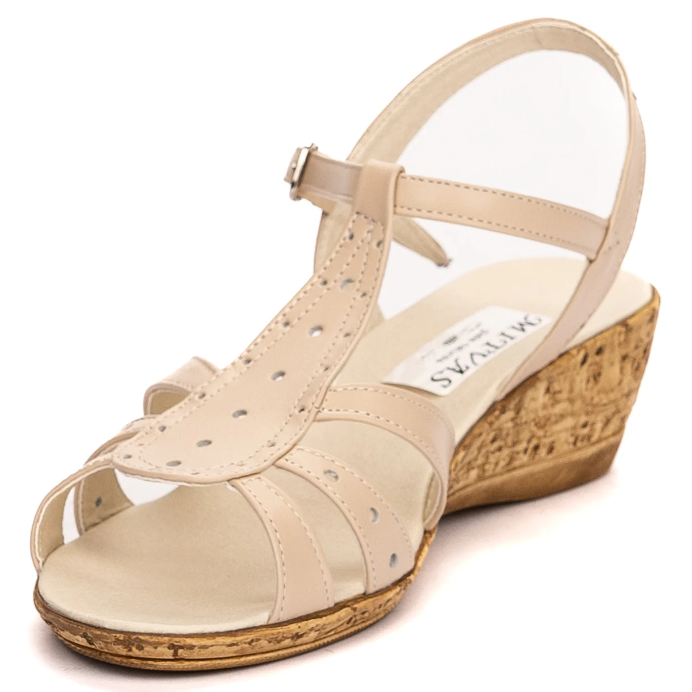 Sandale dama clasice din piele naturala bej 13524 - Image 3