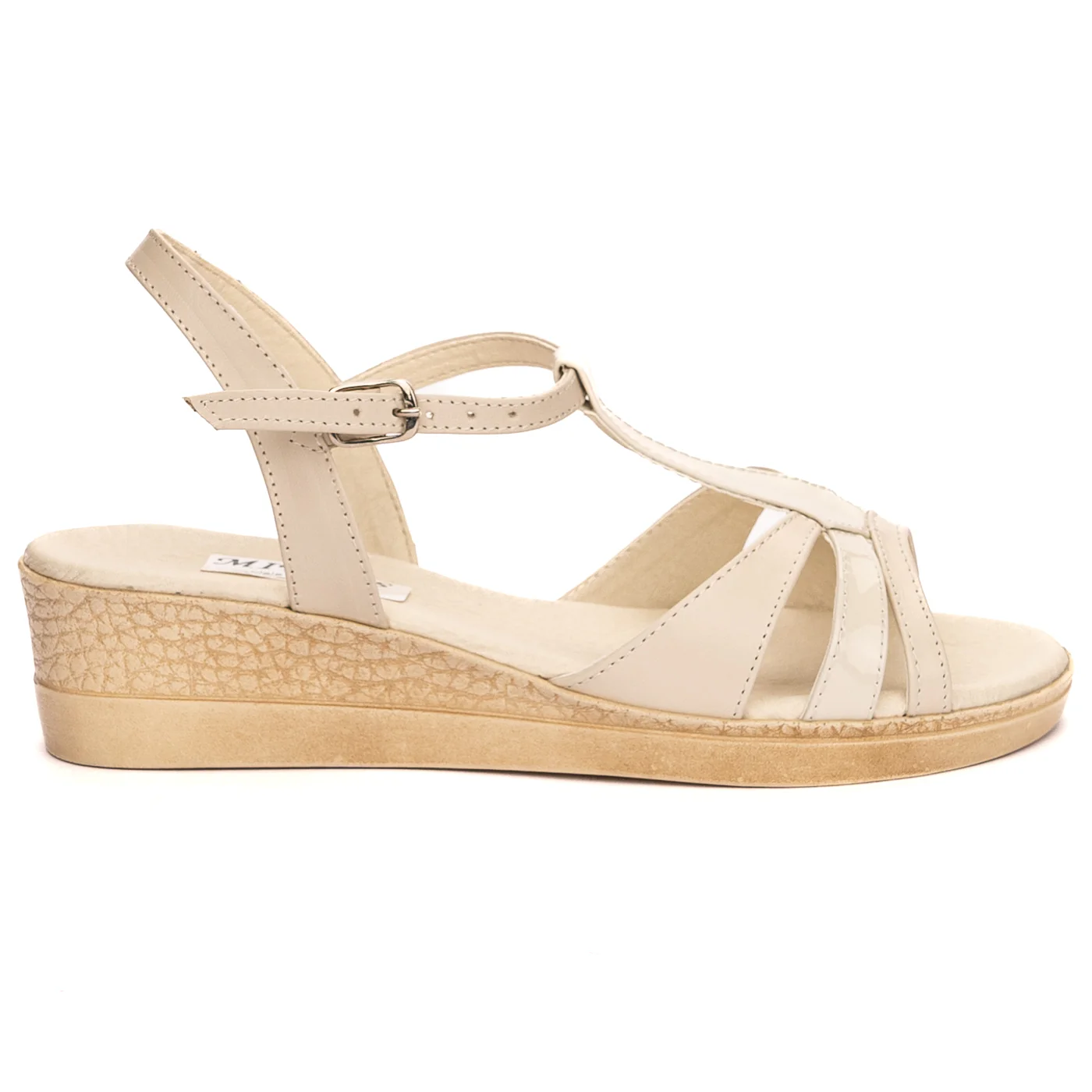 Sandale dama clasice din piele naturala bej 13525