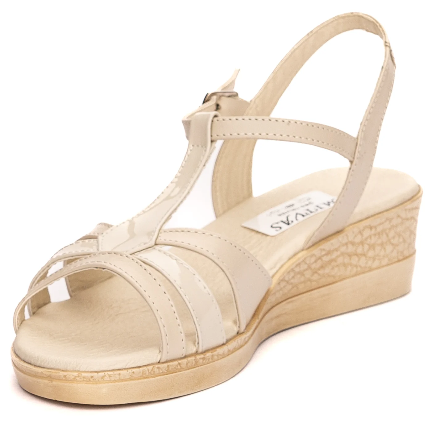 Sandale dama clasice din piele naturala bej 13525 - Image 3