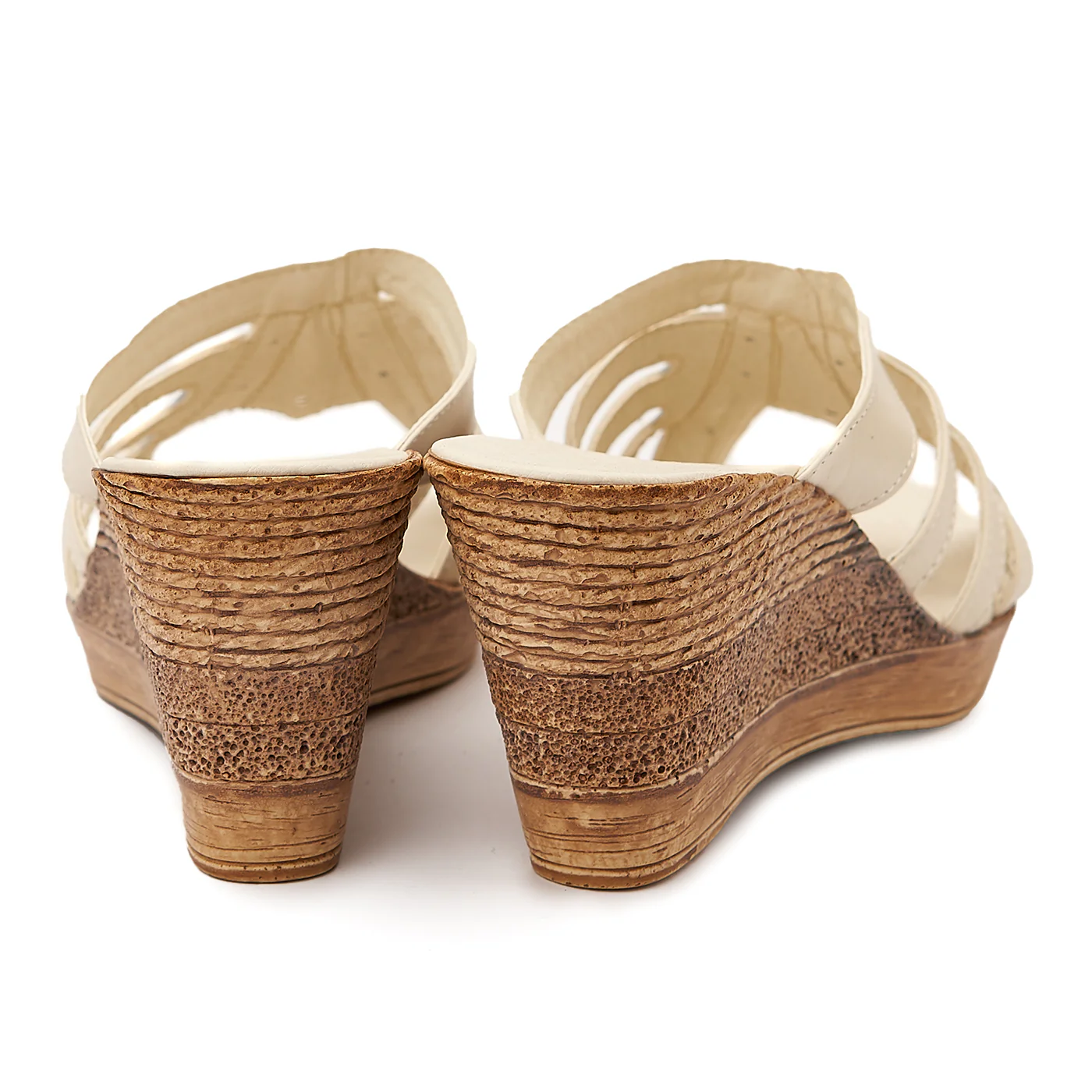 Sandale dama din piele crem cu platforma 2066 - Image 2