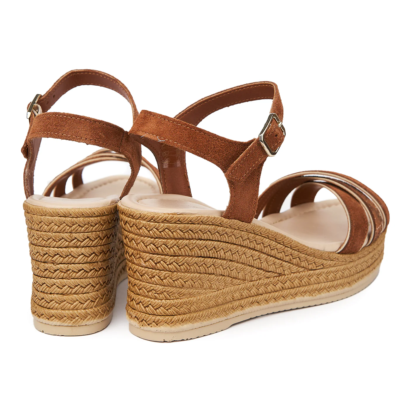 Sandale dama din piele maro cu platforma 2364 - Image 2