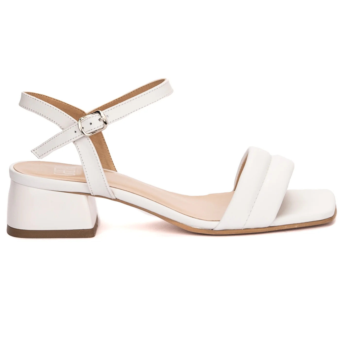 Sandale dama din piele naturala alba 13561