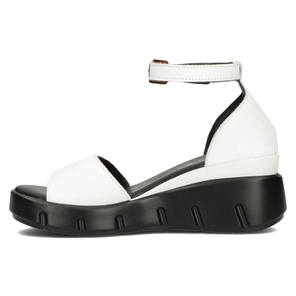 Sandale dama din piele naturala alba cu platforma 13305 - Image 2