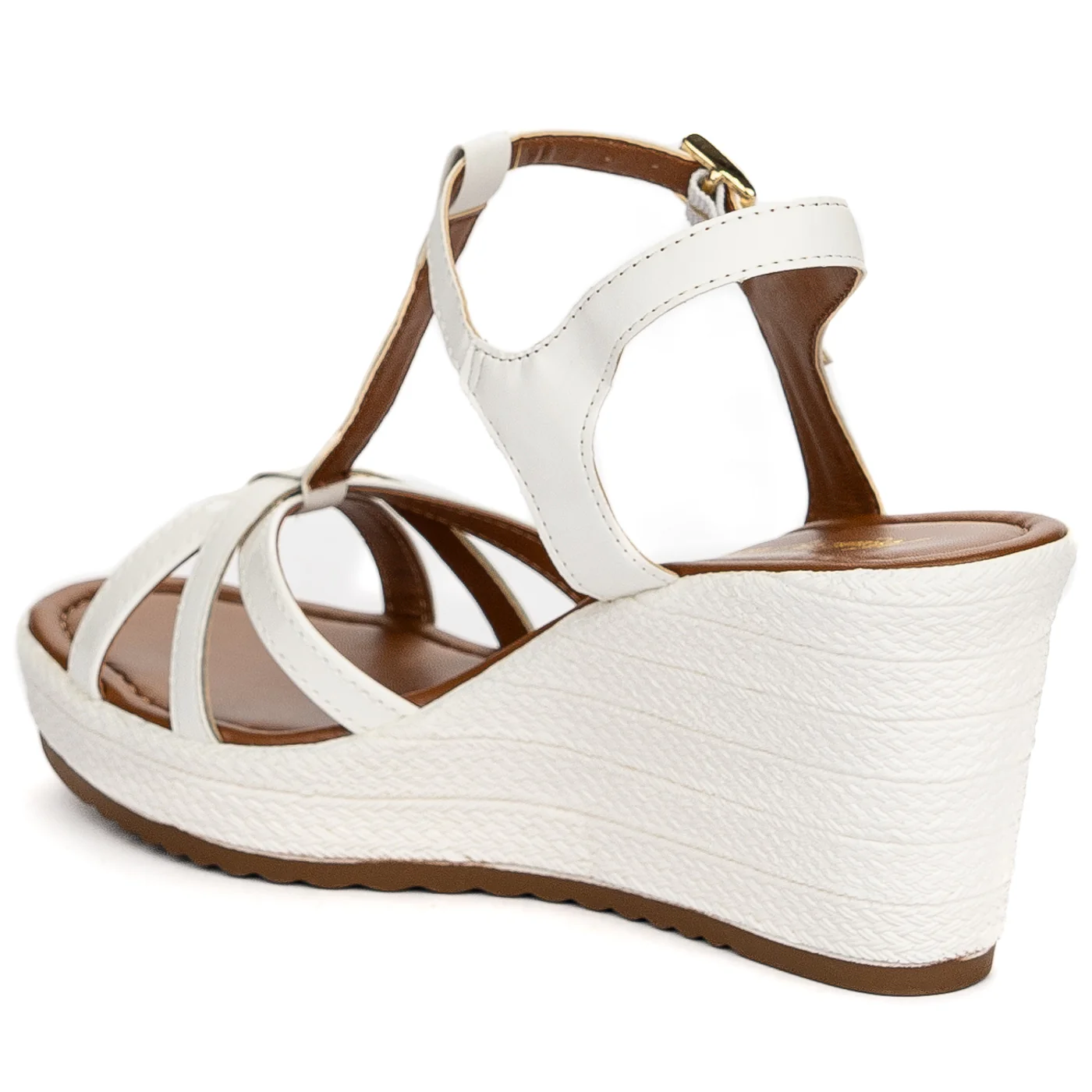 Sandale dama din piele naturala alba cu platforma 13741 - Image 6