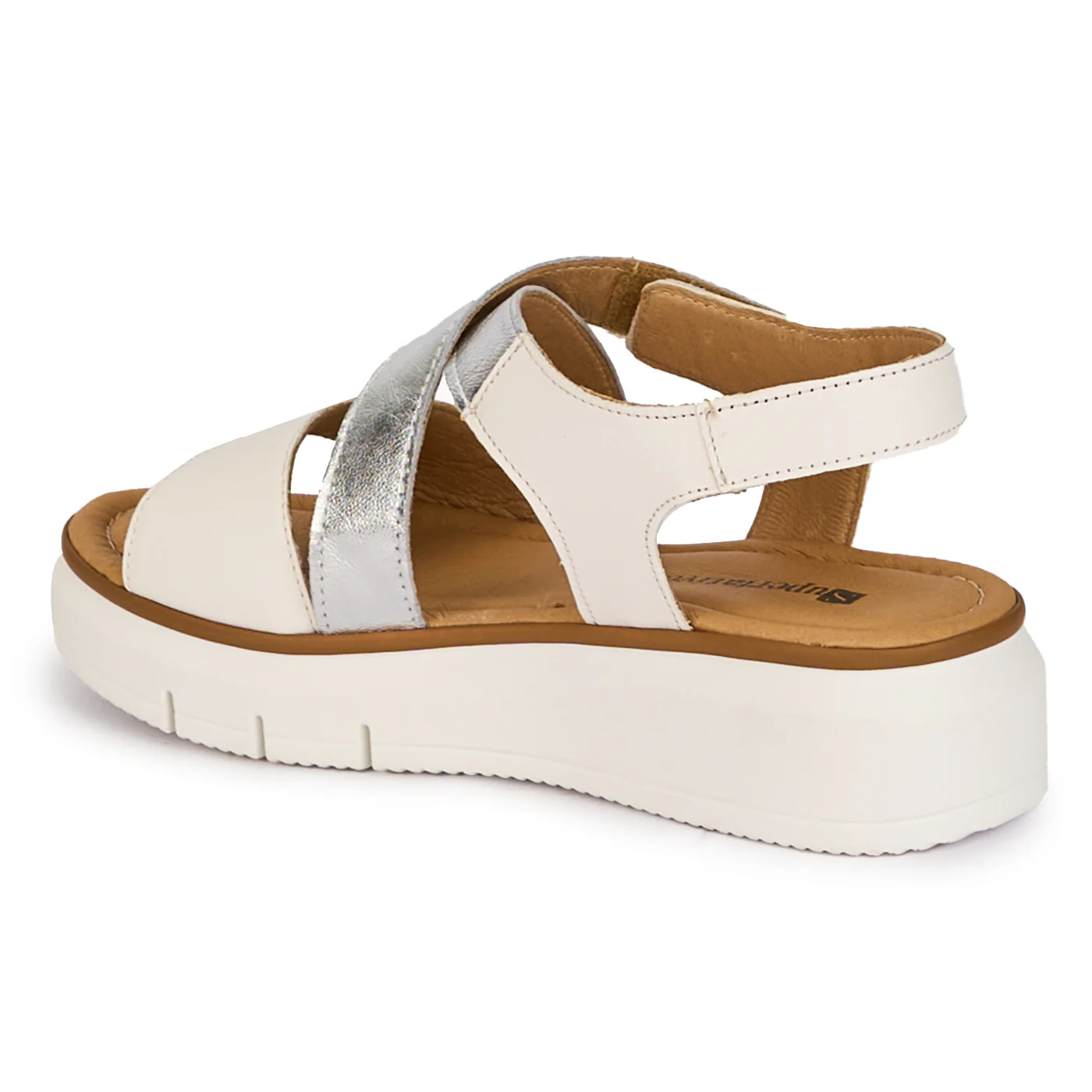 Sandale dama din piele naturala alba cu platforma 18262 - Image 2