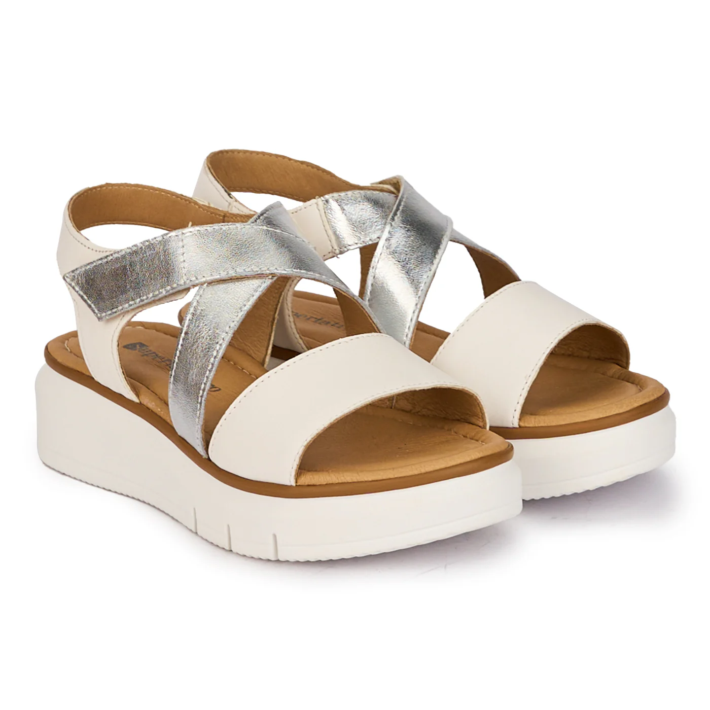 Sandale dama din piele naturala alba cu platforma 18262 - Image 4