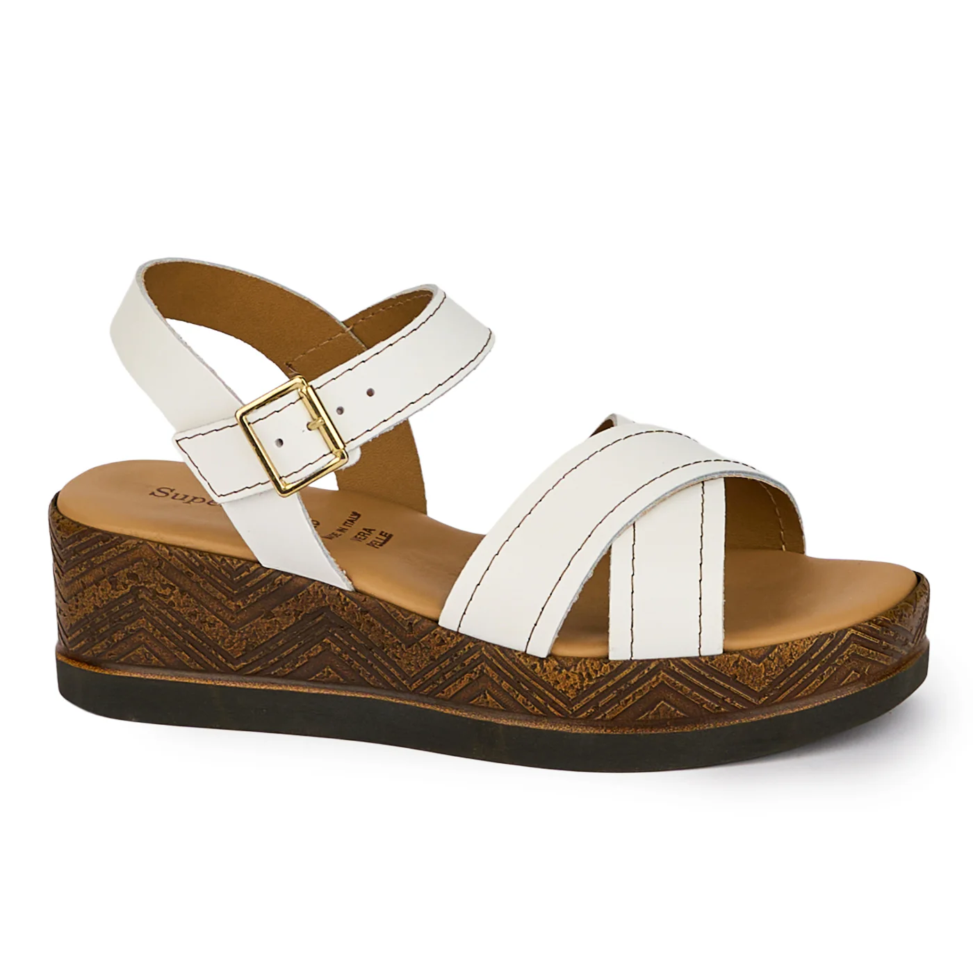 Sandale dama din piele naturala alba cu platforma 5 cm 18342