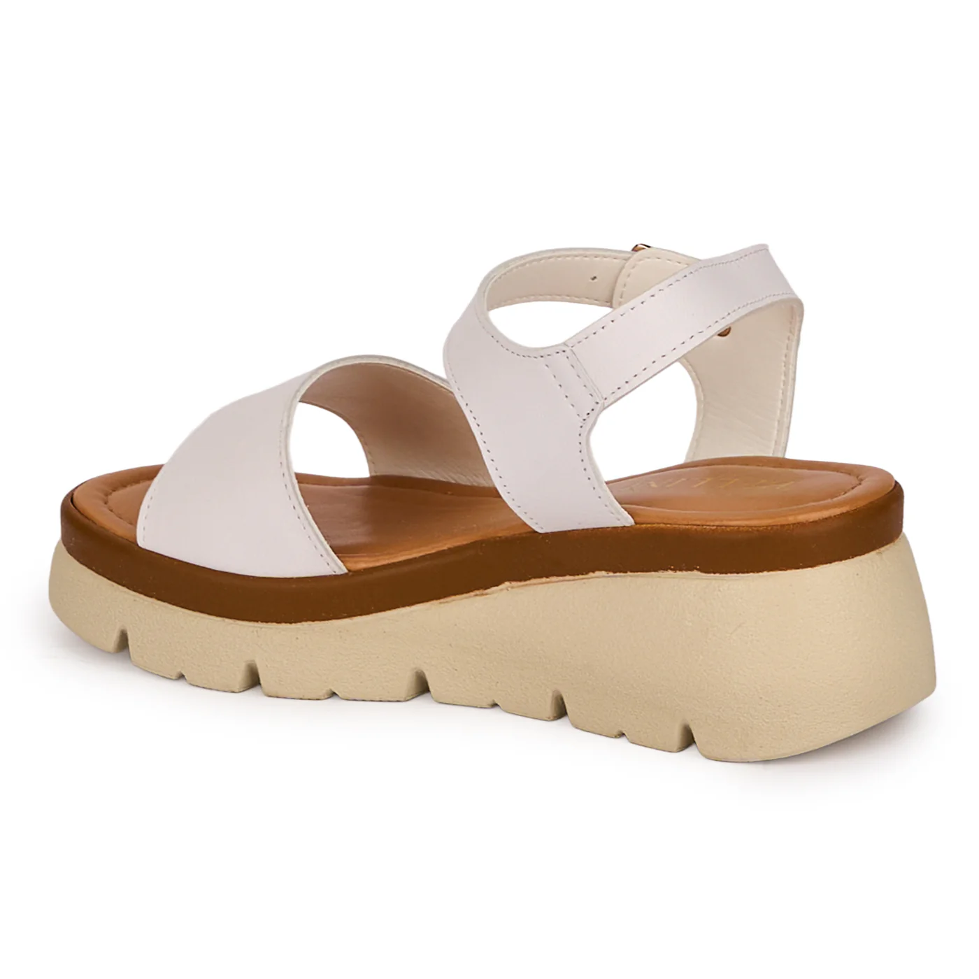 Sandale dama din piele naturala alba cu platforma 5 cm 18576 - Image 2