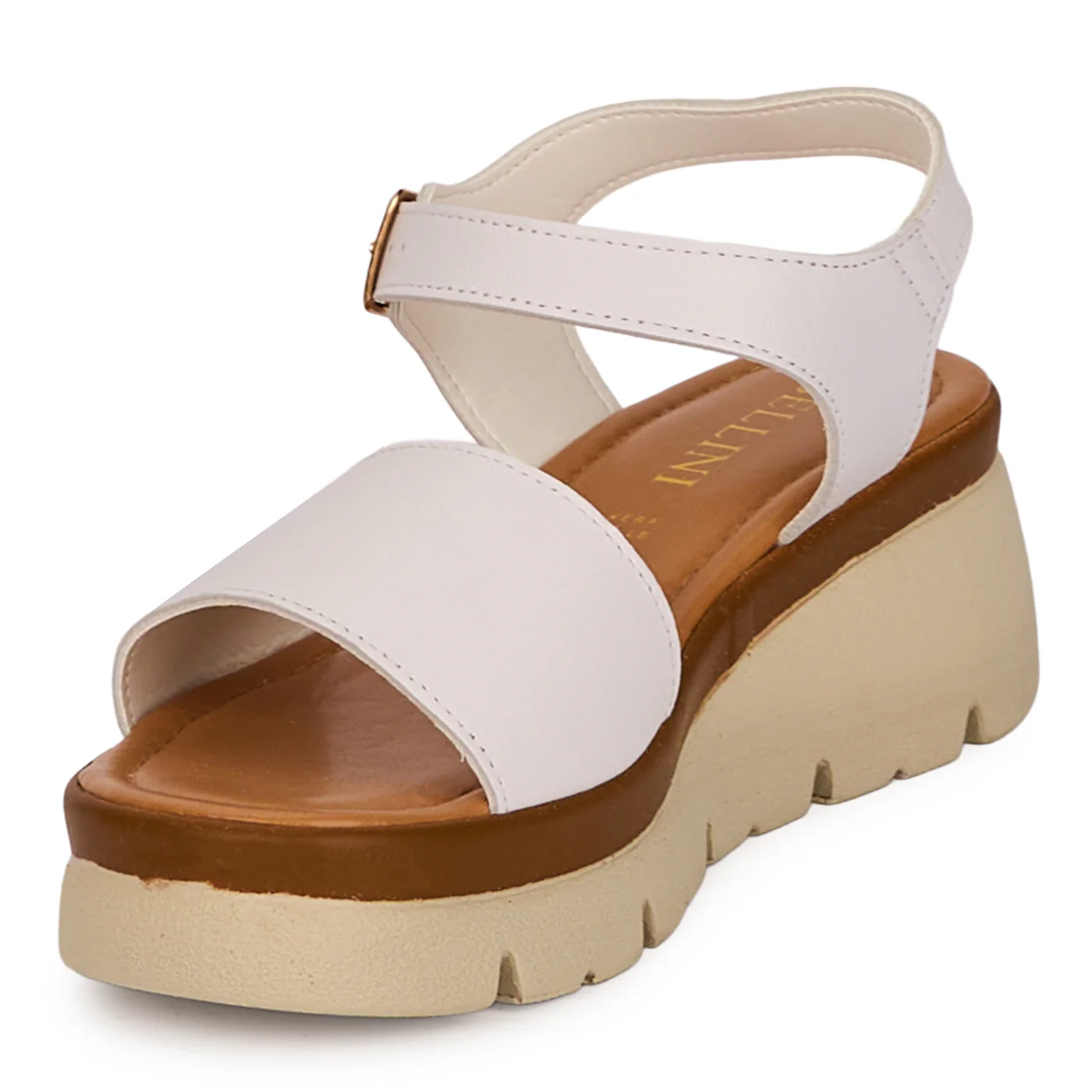 Sandale dama din piele naturala alba cu platforma 5 cm 18576 - Image 3
