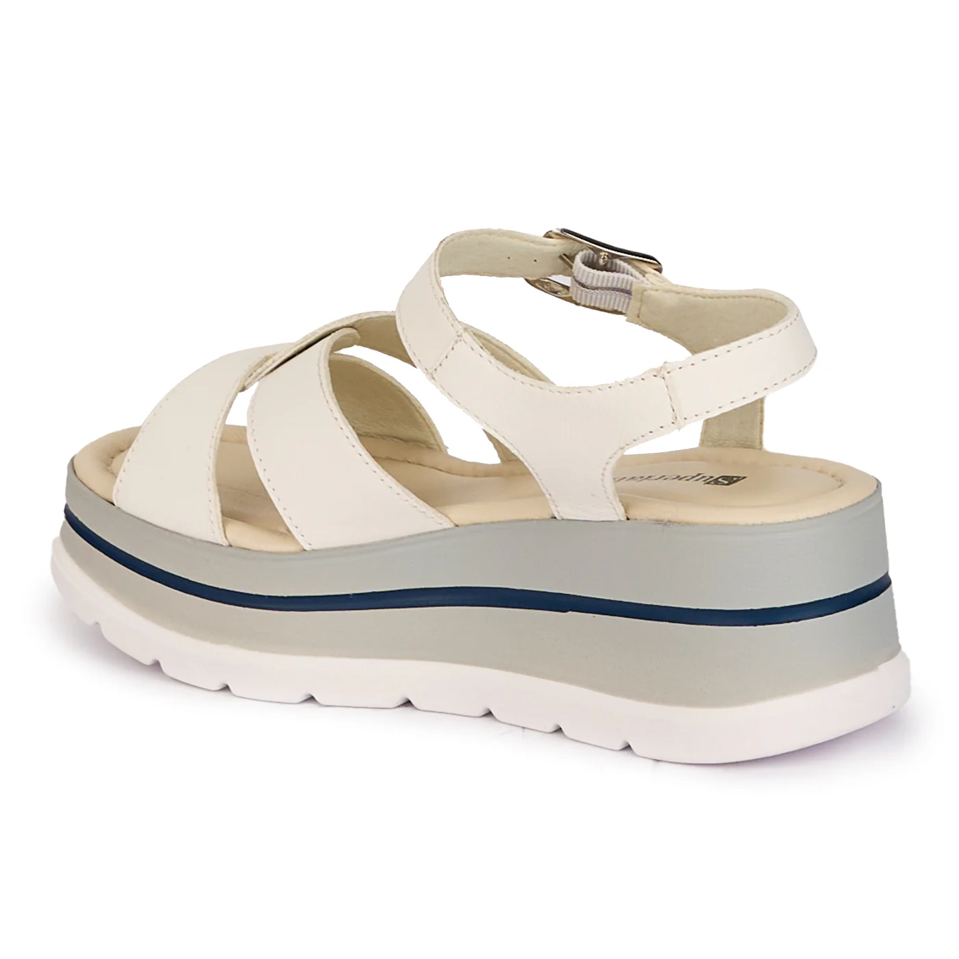 Sandale dama din piele naturala alba cu platforma 6 cm 18267 - Image 2