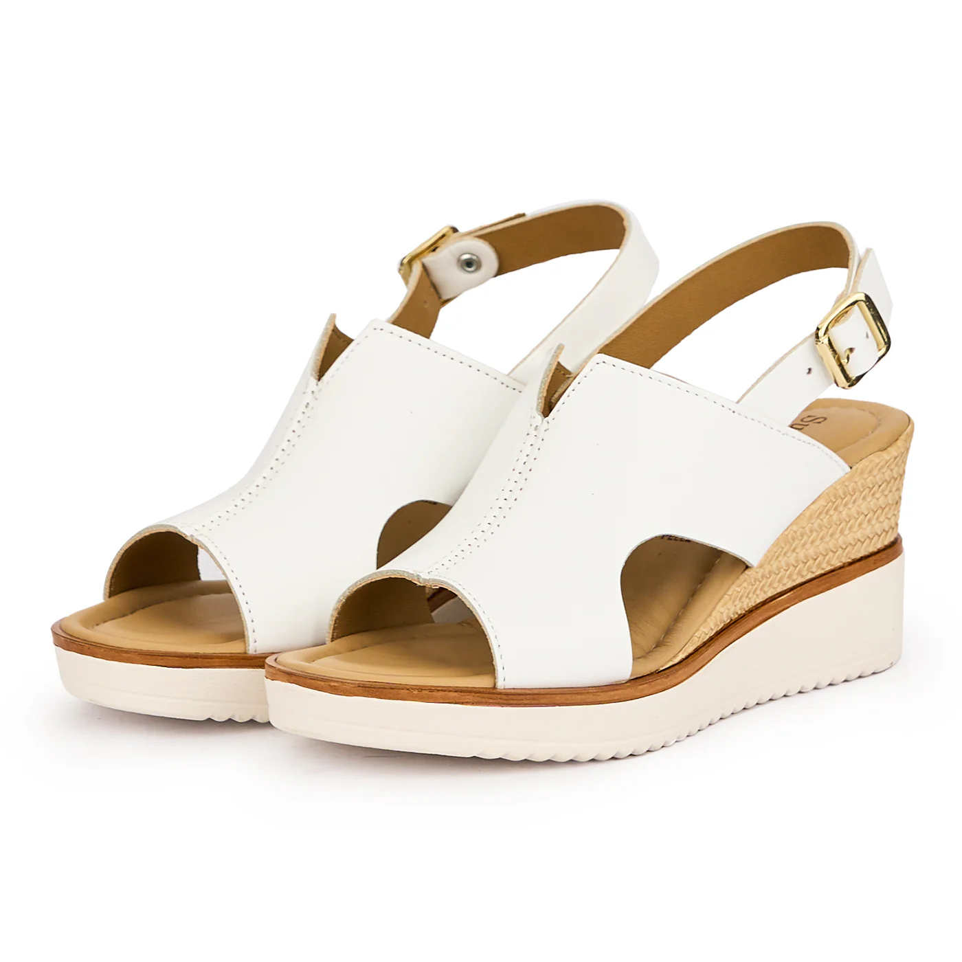 Sandale dama din piele naturala alba cu platforma 7 cm 16145 - Image 3