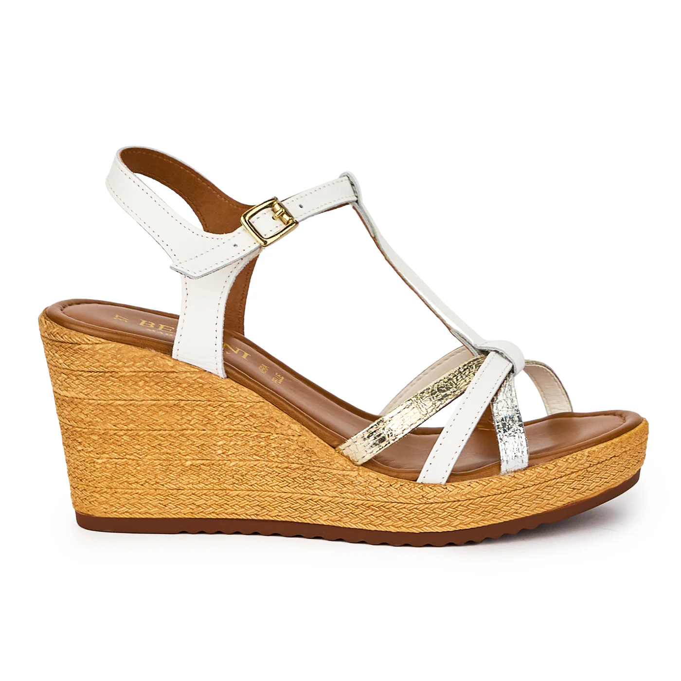 Sandale dama din piele naturala alba cu platforma 8.5 cm 15531