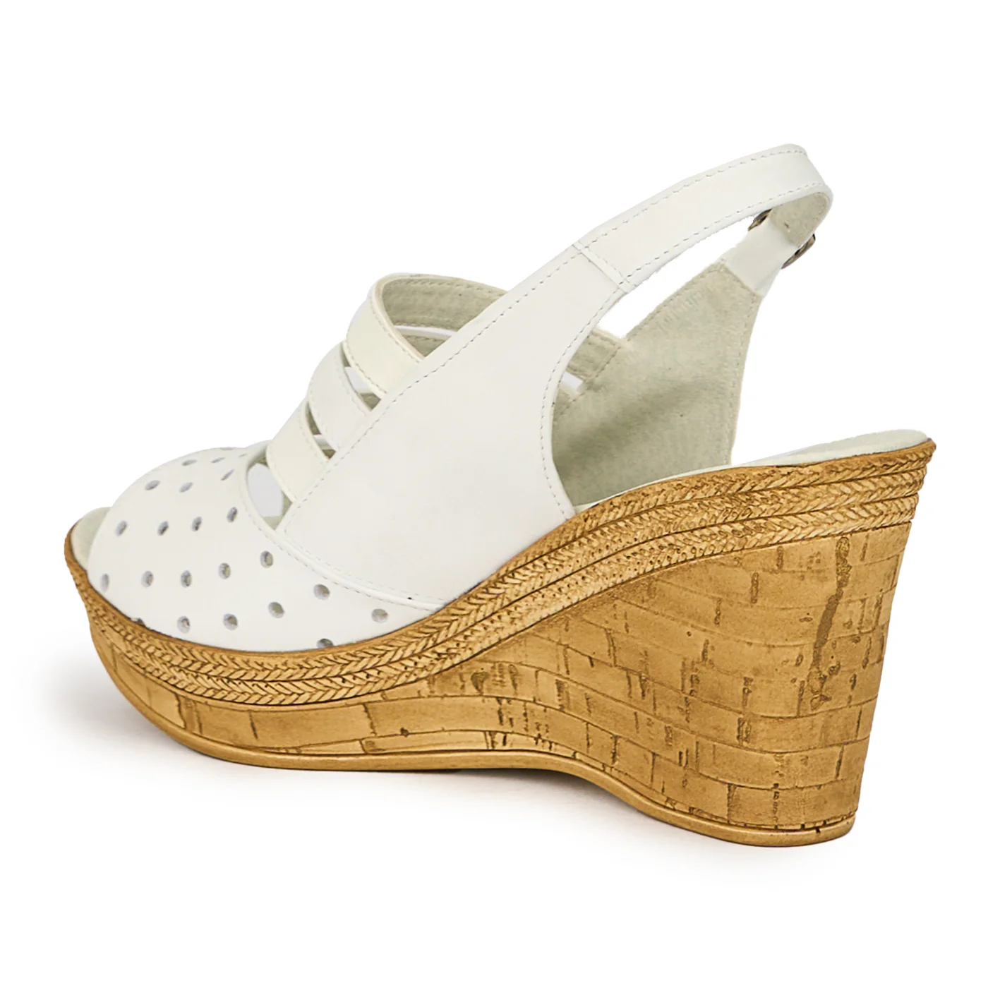 Sandale dama din piele naturala alba cu platforma 9 cm 15833 - Image 2