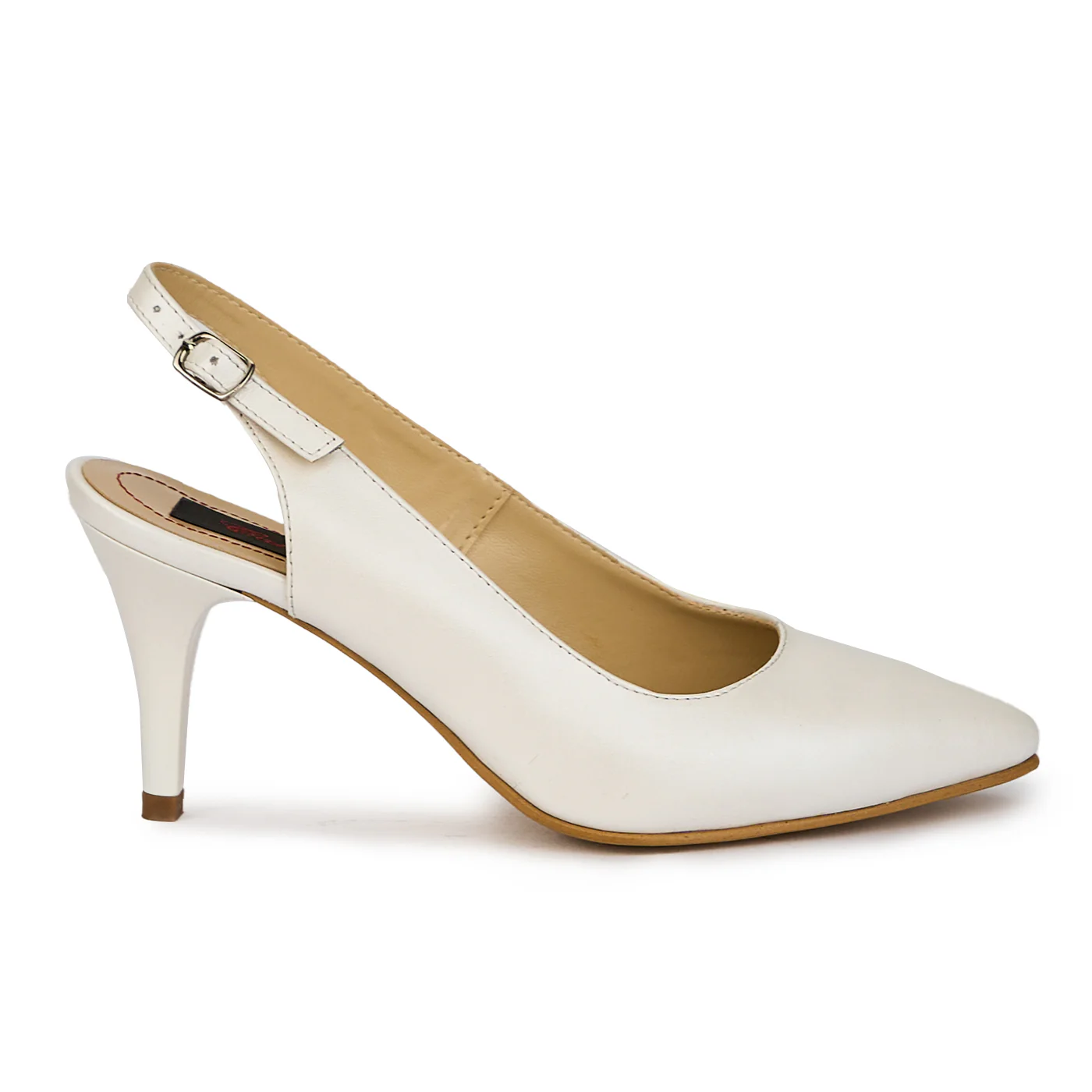 Sandale dama din piele naturala alba cu toc subtire 8 cm 15639