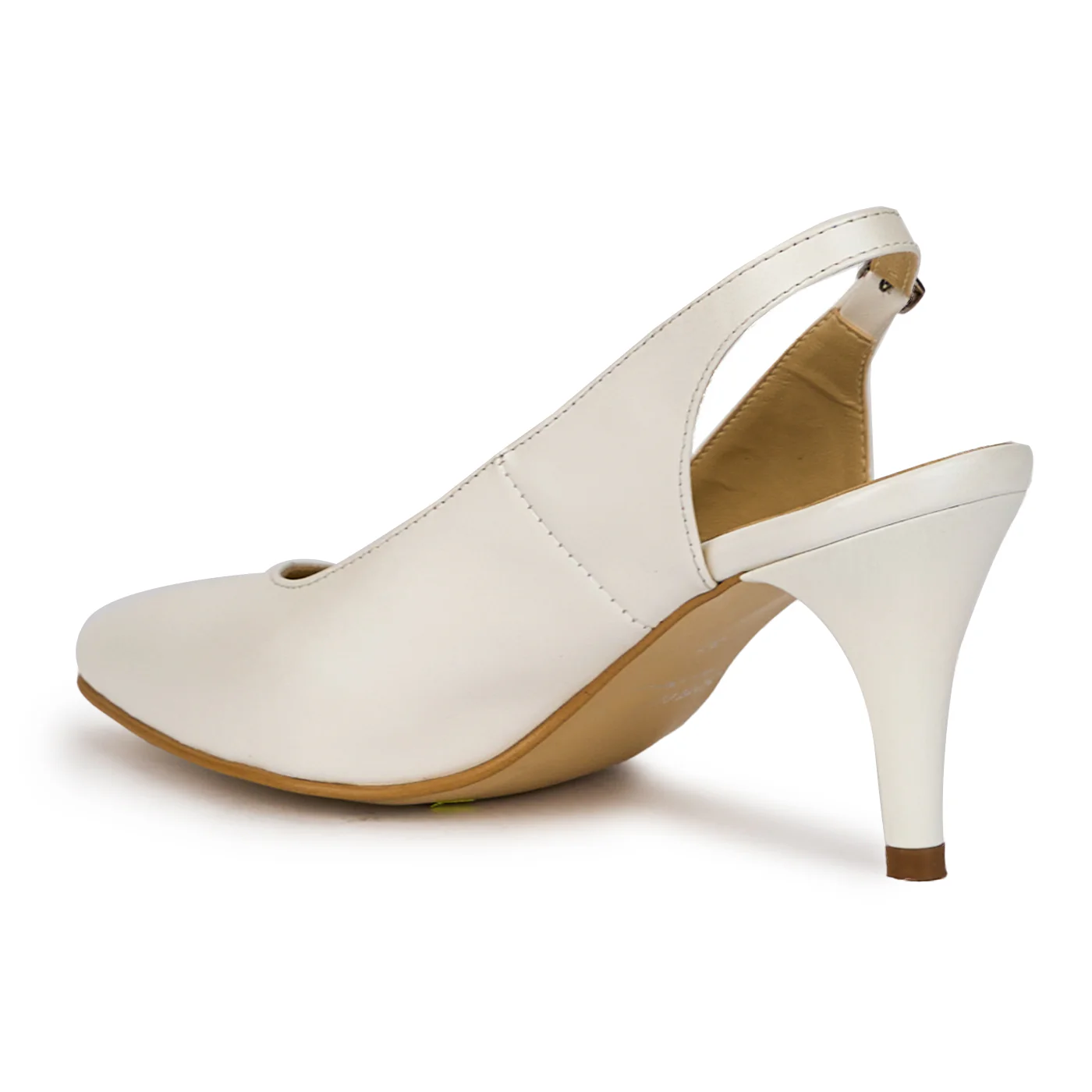 Sandale dama din piele naturala alba cu toc subtire 8 cm 15639 - Image 2