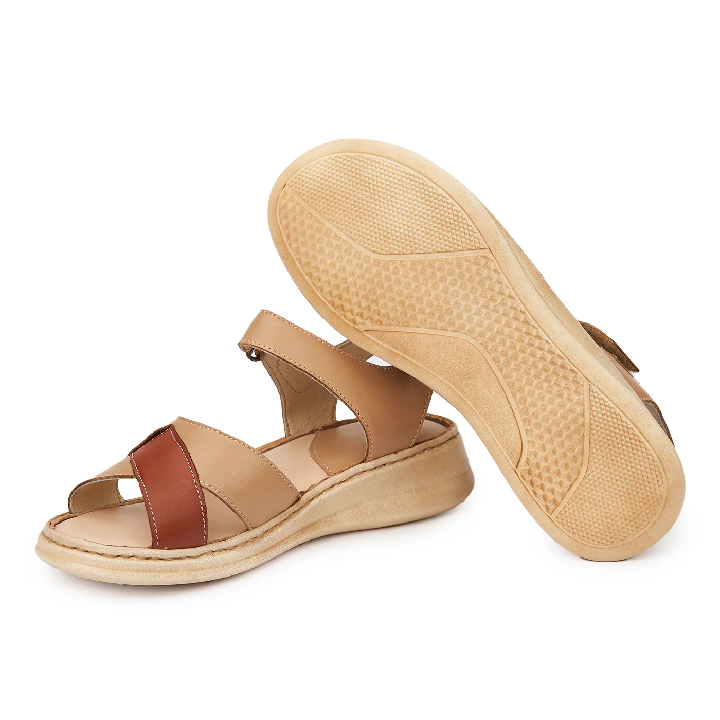 Sandale dama din piele naturala bej 2499 - Image 3