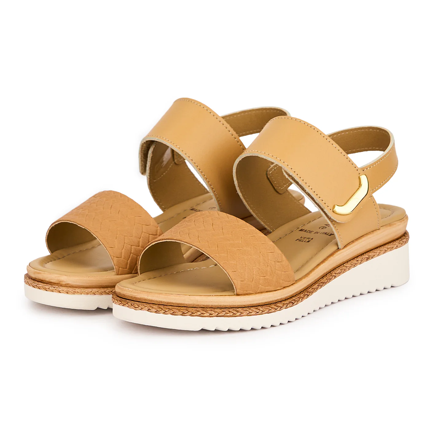 Sandale dama din piele naturala bej cu platforma 4 cm 16126 - Image 3