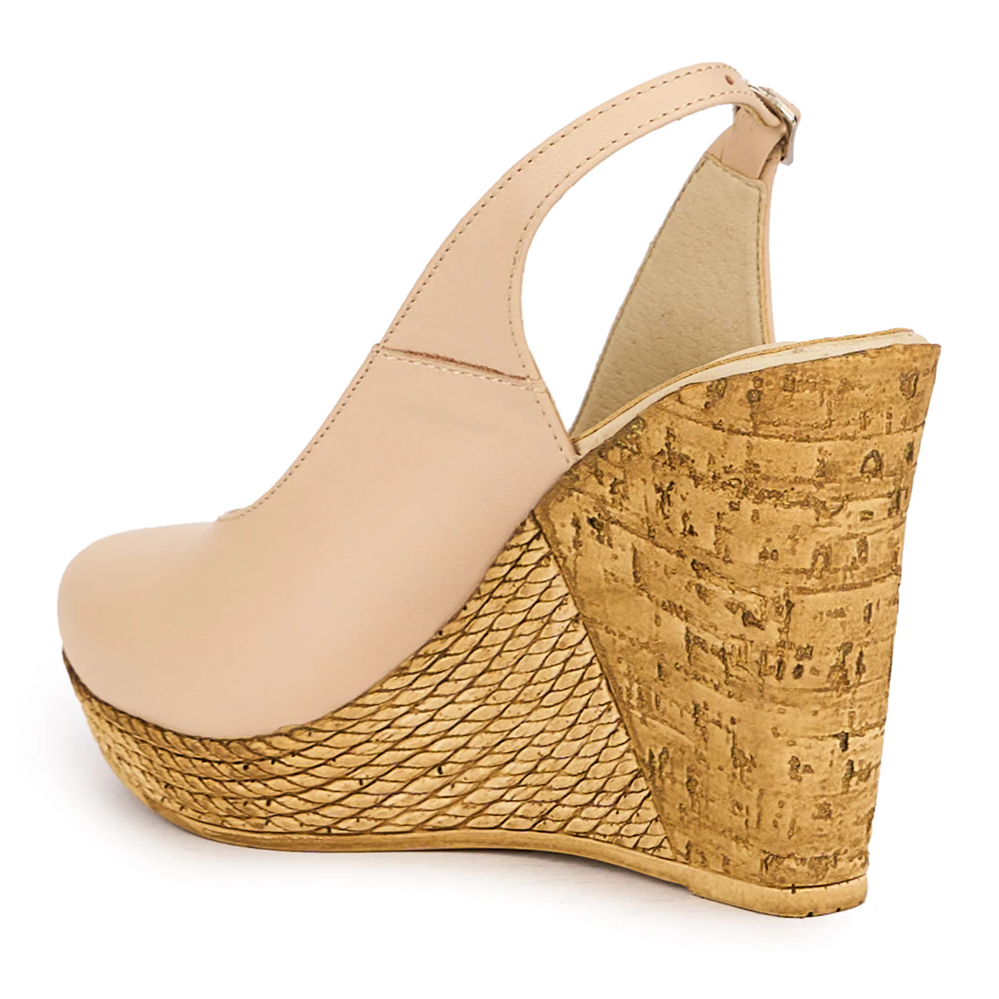Sandale dama din piele naturala bej-fard cu platforma 10.5 cm 16480 - Image 2