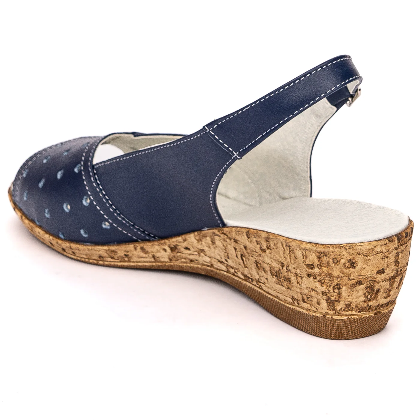 Sandale dama din piele naturala bleumarin 13698 - Image 2