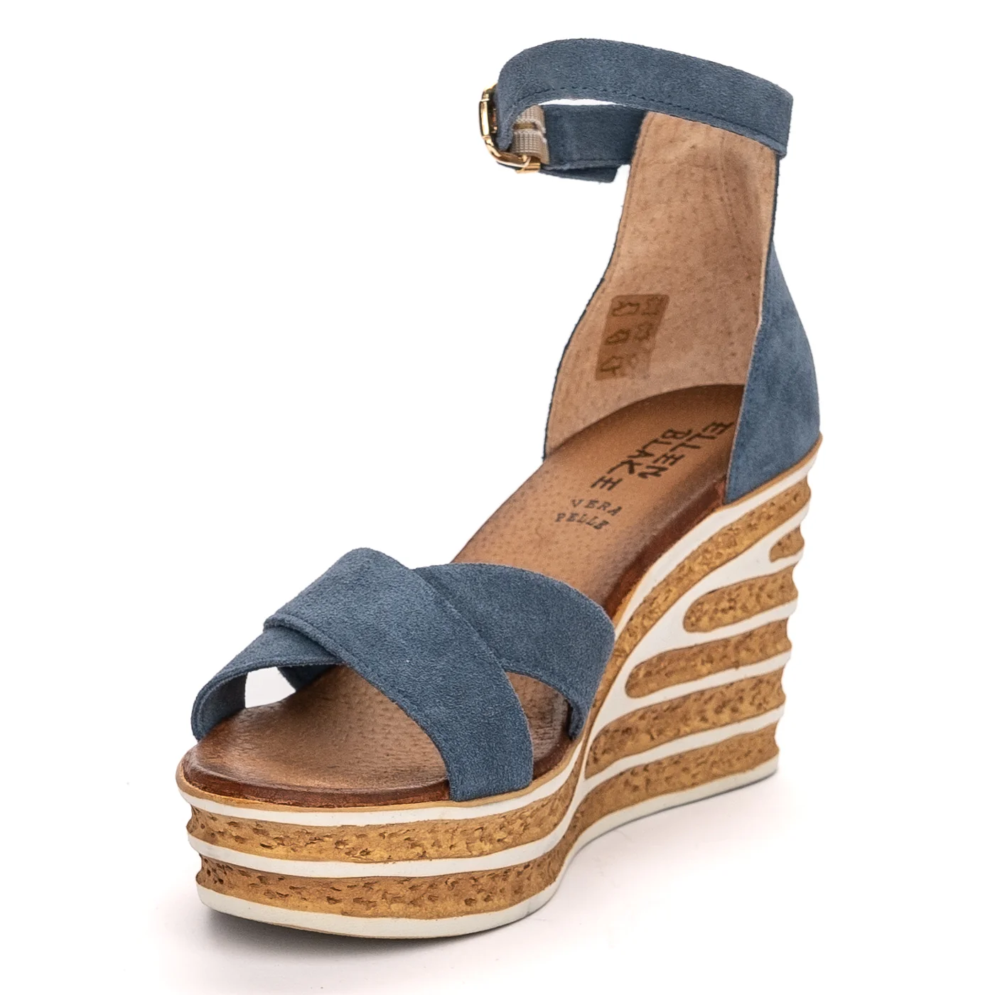 Sandale dama din piele naturala bleumarin cu platforma 13478 - Image 3