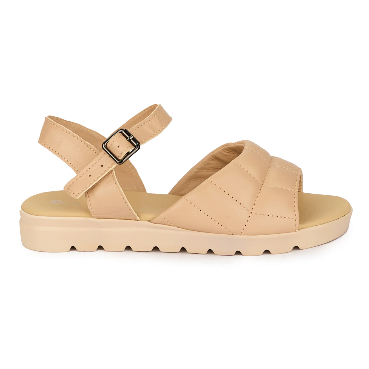 Sandale dama din piele naturala crem 18139
