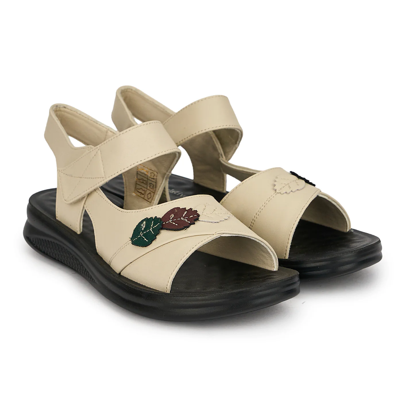 Sandale dama din piele naturala crem 19752 - Image 4