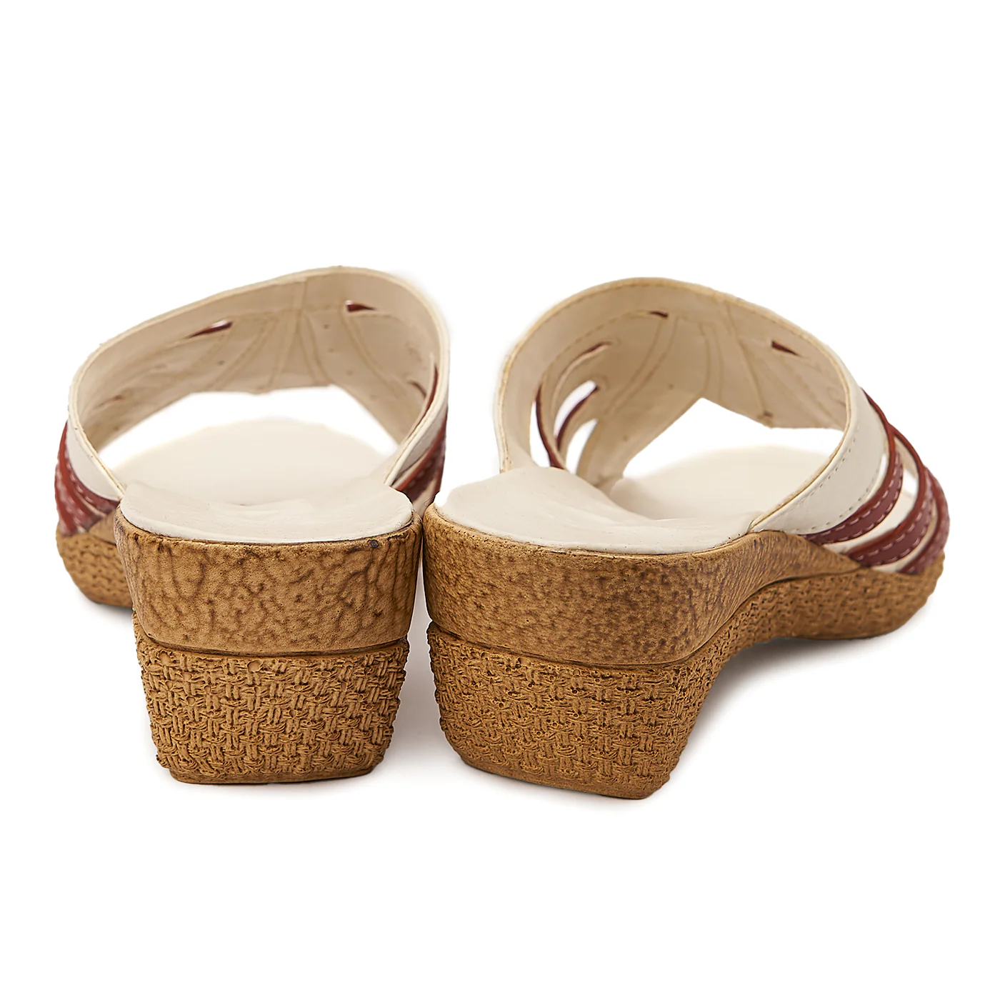 Sandale dama din piele naturala crem cu platforma 2072 - Image 2