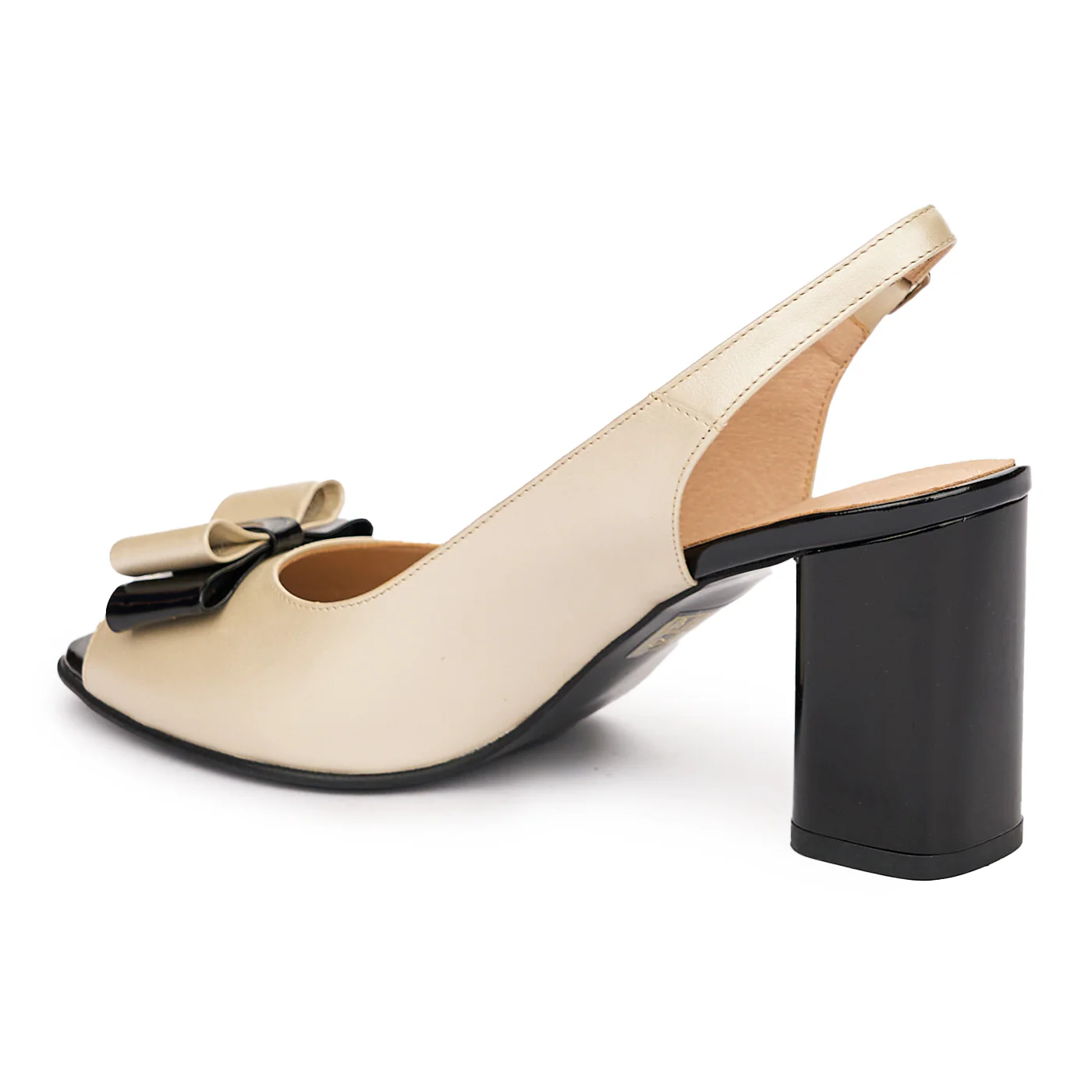 Sandale dama din piele naturala crem pearl 10803 - Image 2