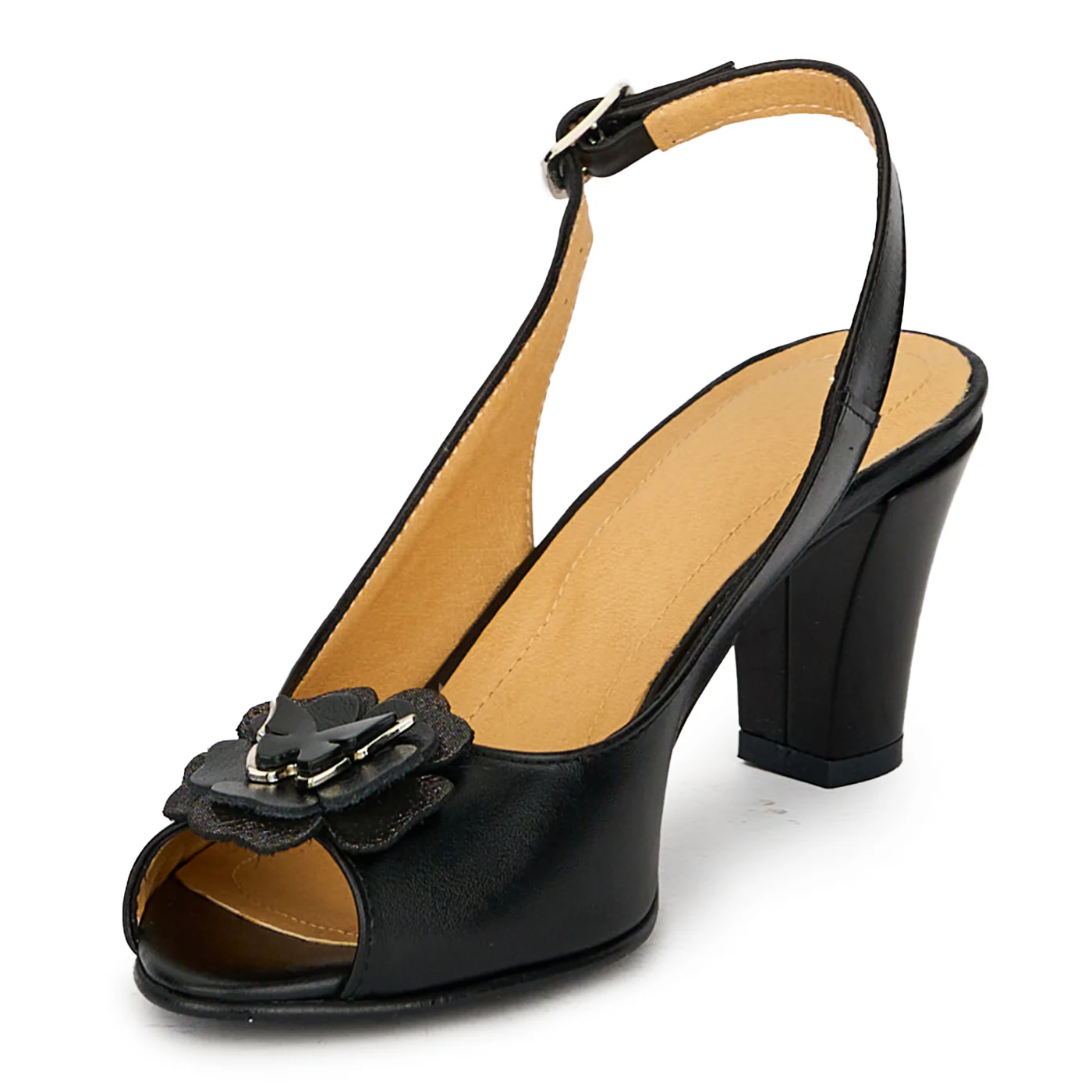Sandale dama din piele naturala cu toc gros 6.5 cm 17867 - Image 3
