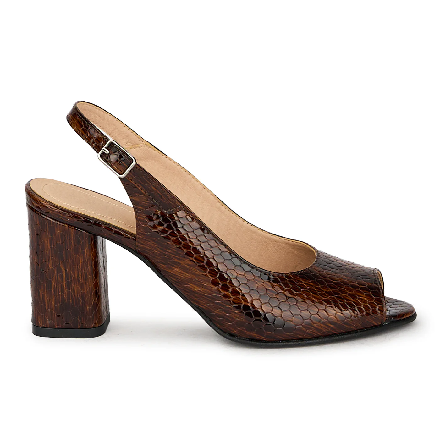 Sandale dama din piele naturala cu toc gros 7.5 cm 17855