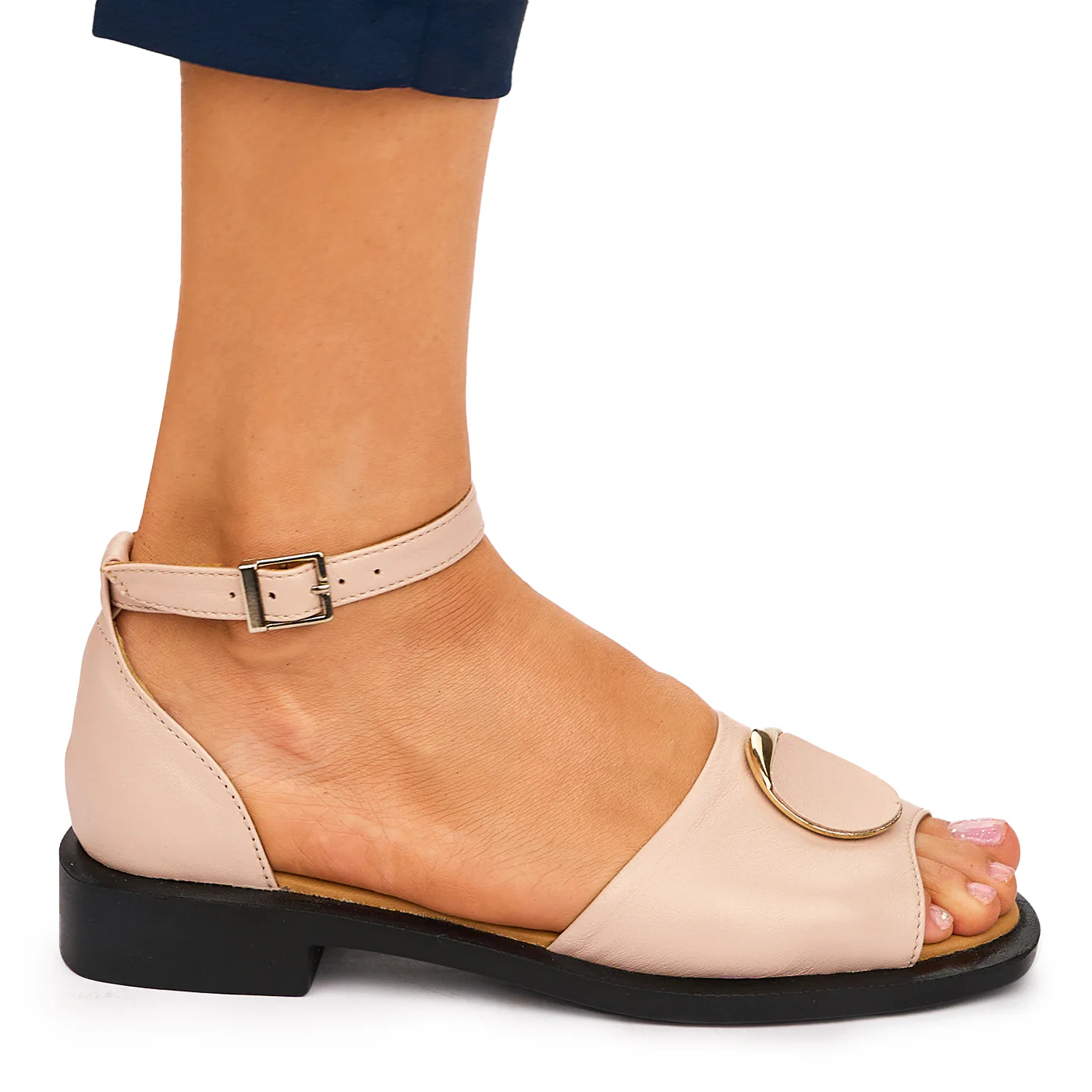 Sandale dama din piele naturala cu toc mic 10159 - Image 3