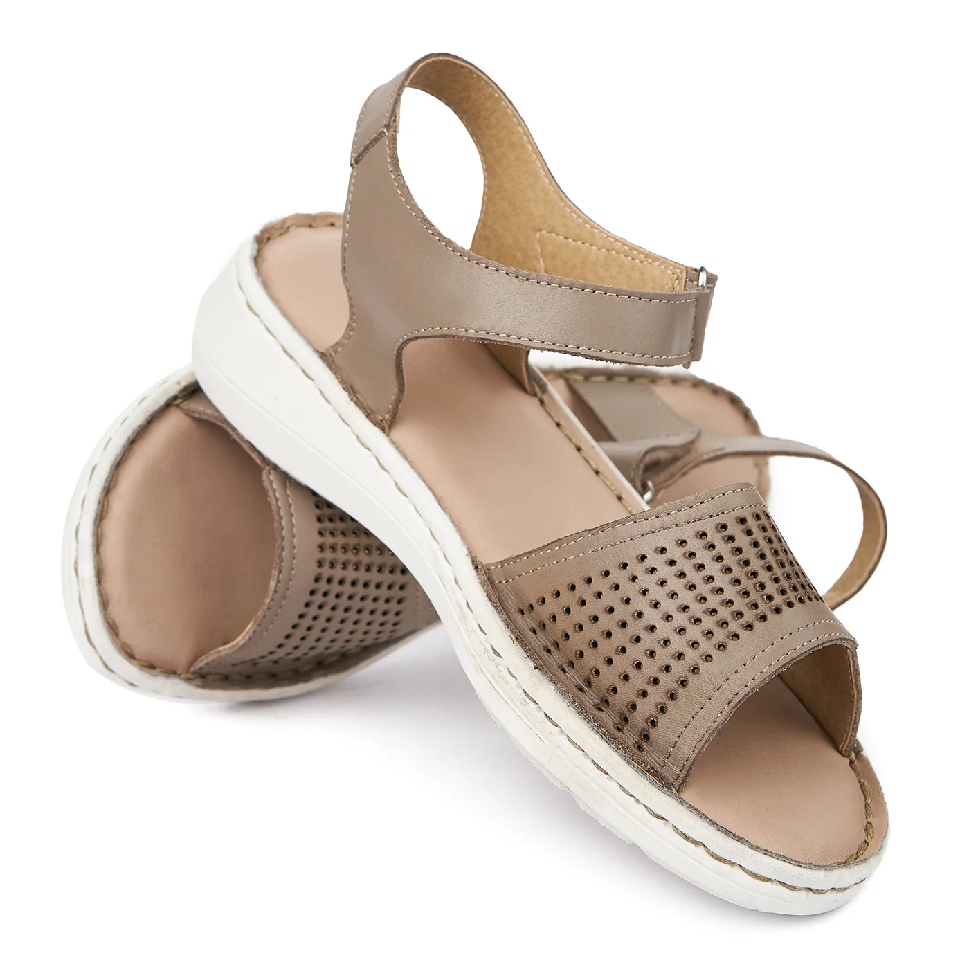 Sandale dama din piele naturala fara toc 2420 - Image 3